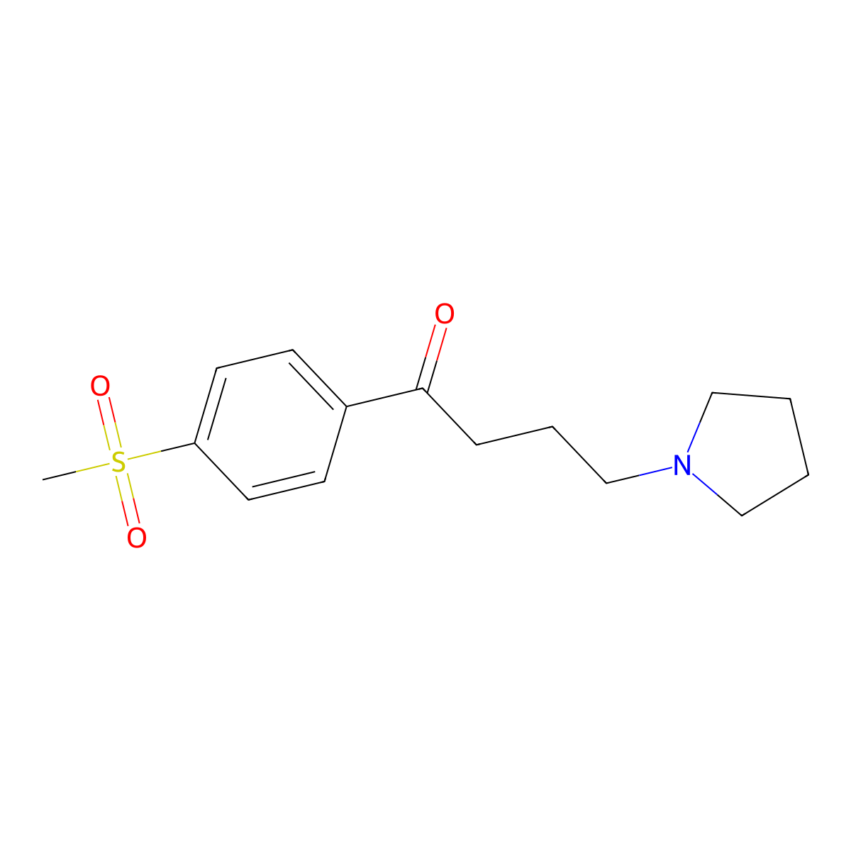 Butyrophenone, 4'-methylsulfonyl-4-(1-pyrrolidinyl)- molecular structure, CAS 59921-86-7