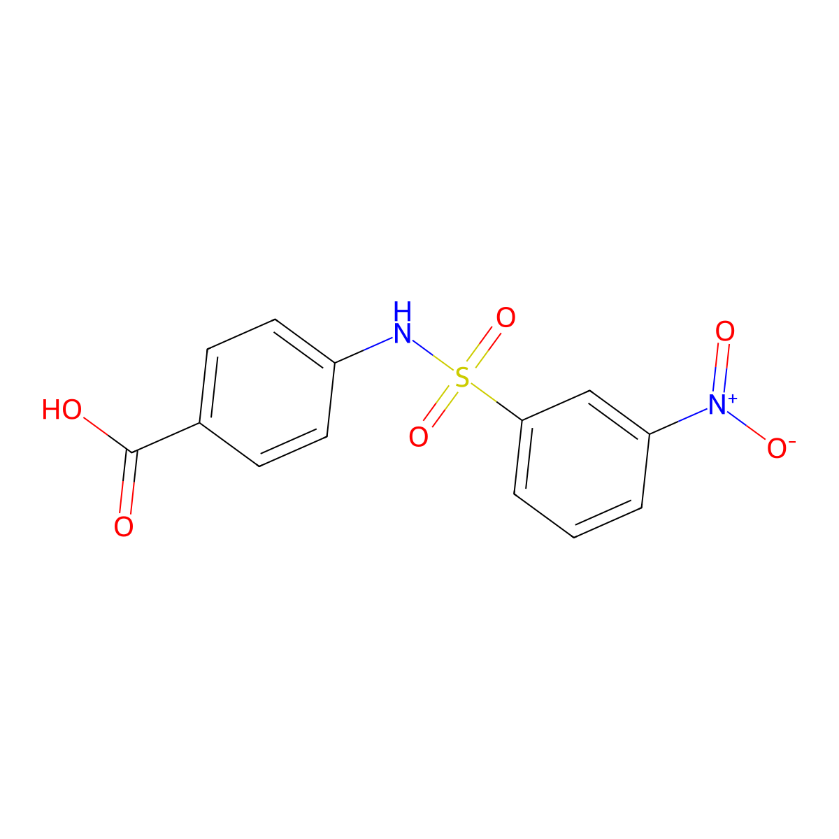4-(3-Nitro-benzenesulfonylamino)-benzoic acid molecular structure, CAS 59923-19-2