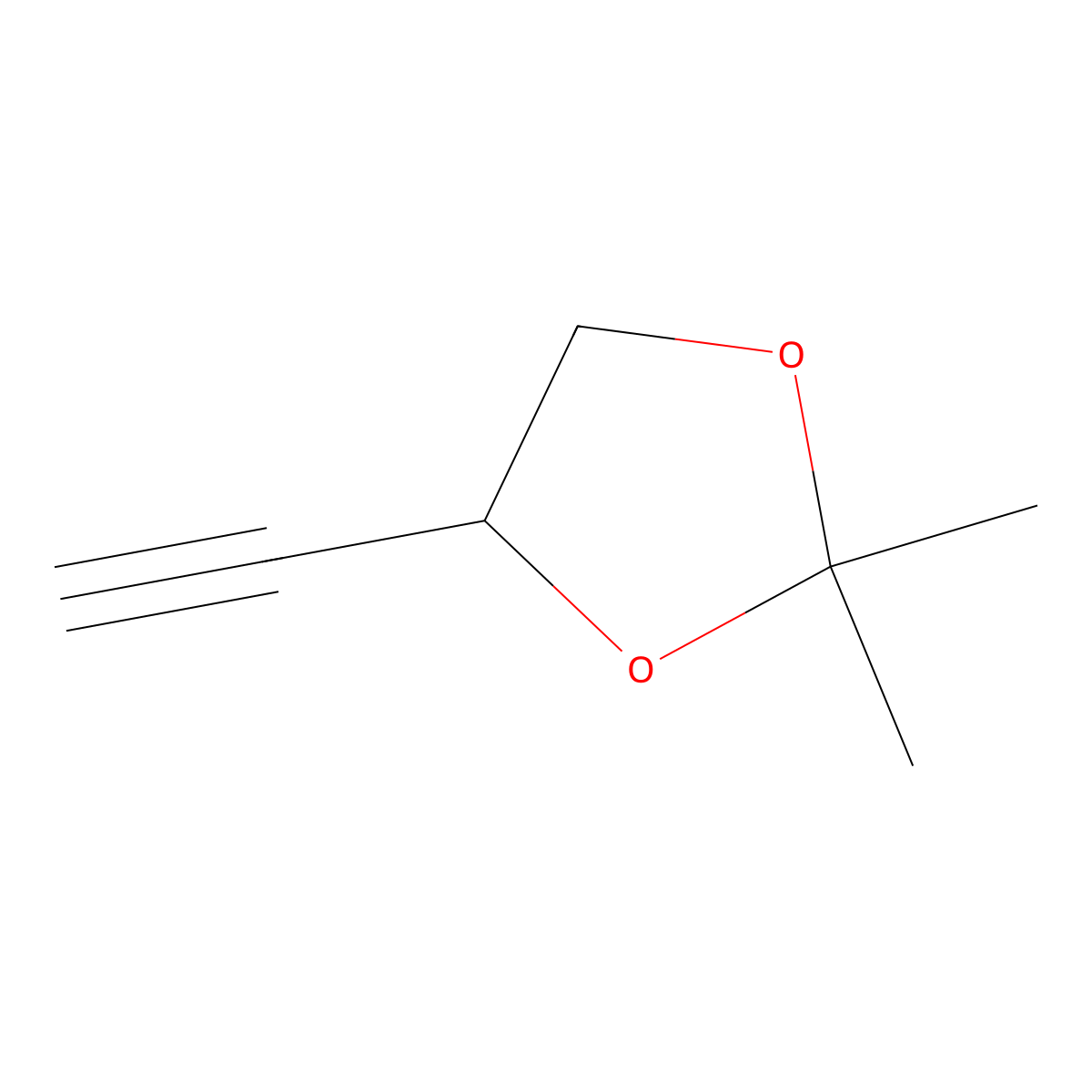 4-Ethynyl-2,2-dimethyl-1,3-dioxolane molecular structure, CAS 59923-55-6