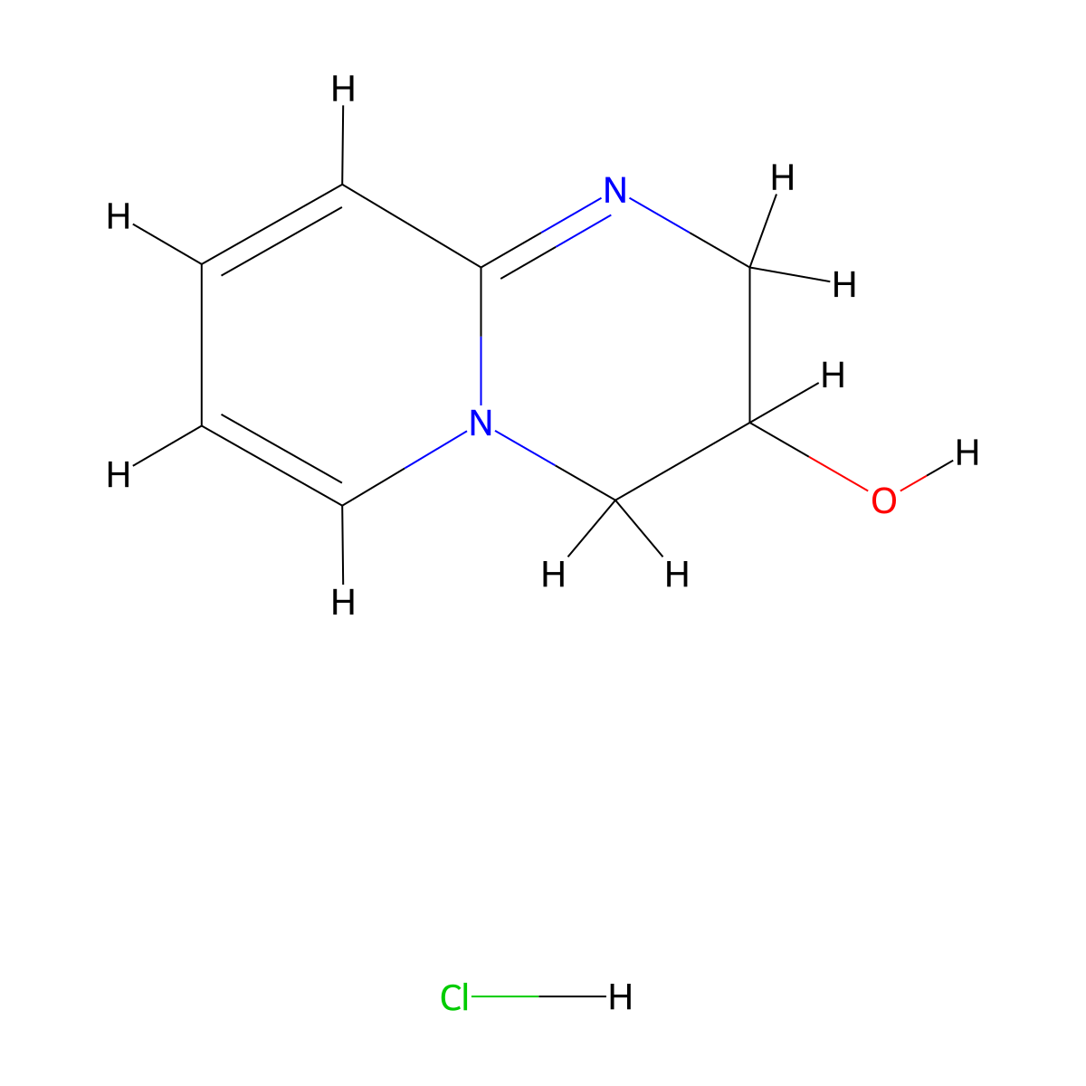 2H-Pyrido(1,2-a)pyrimidin-3-ol, 3,4-dihydro-, hydrochloride (1:1) molecular structure, CAS 5993-97-5