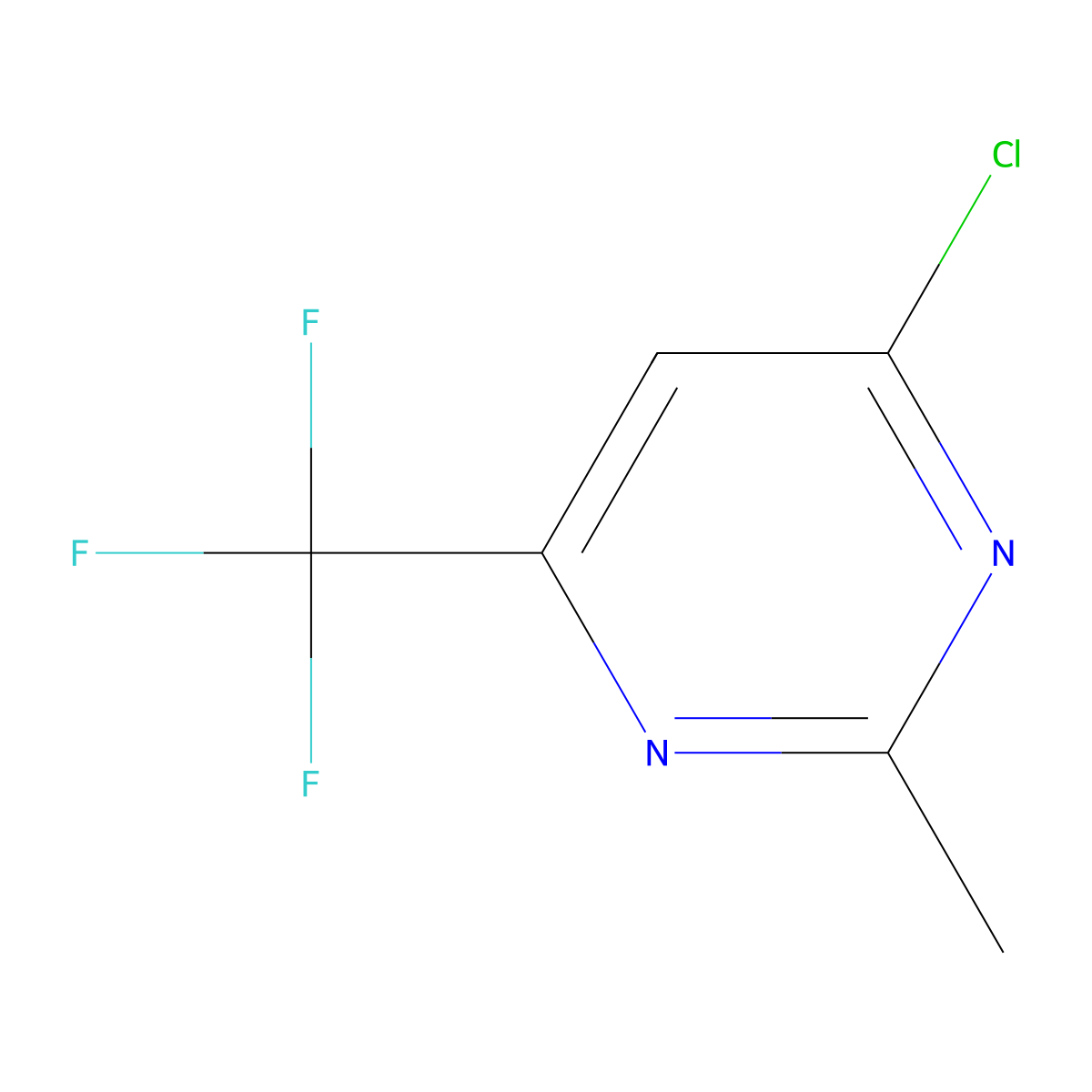 4-Chloro-2-methyl-6-(trifluoromethyl)pyrimidine molecular structure, CAS 5993-98-6