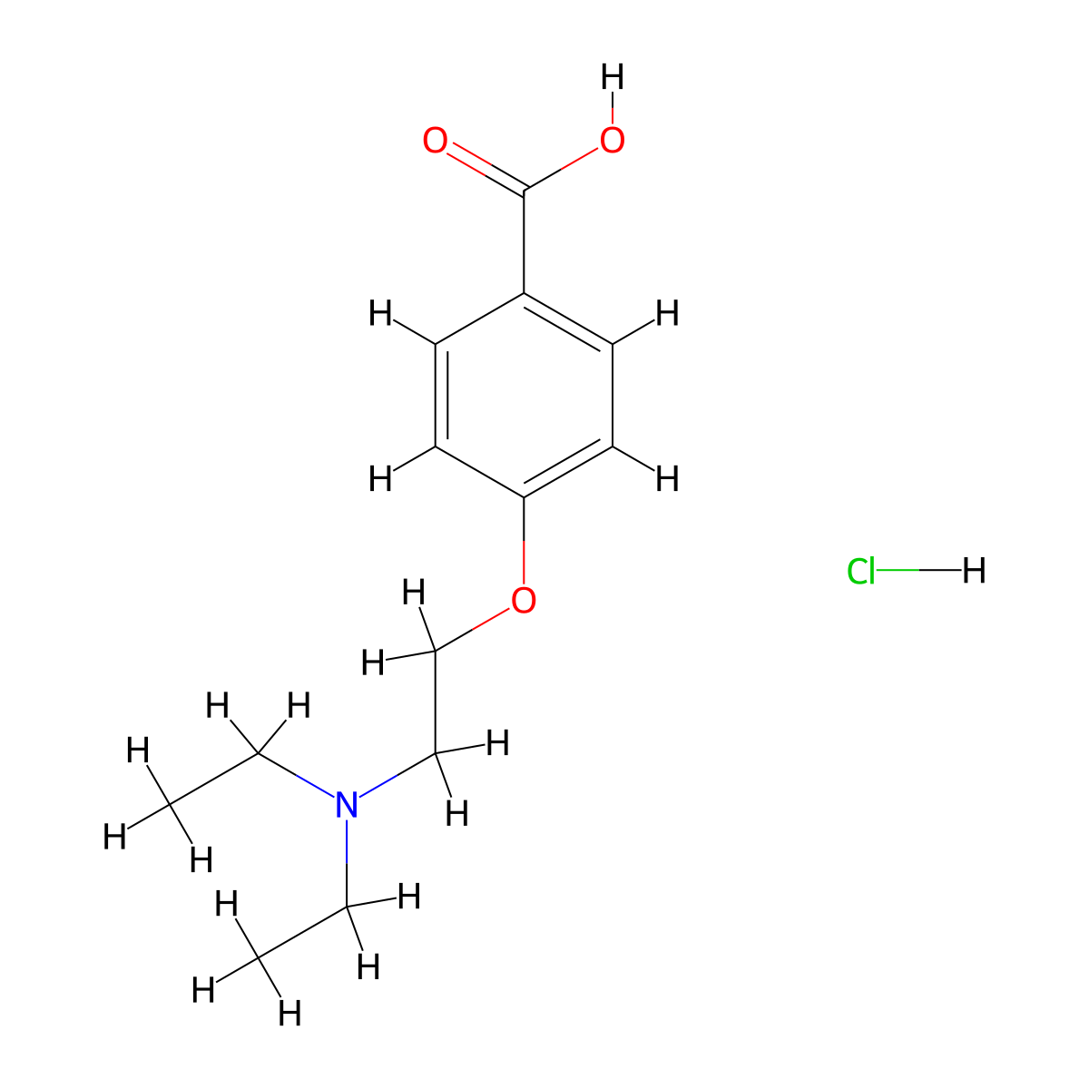 4-[2-(Diethylamino)ethoxy]benzoic acid hydrochloride molecular structure, CAS 59931-28-1