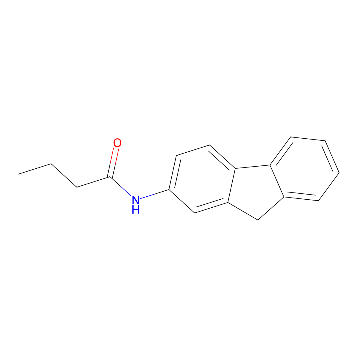 Butyramide, N-(2-fluorenyl)- molecular structure, CAS 59935-46-5