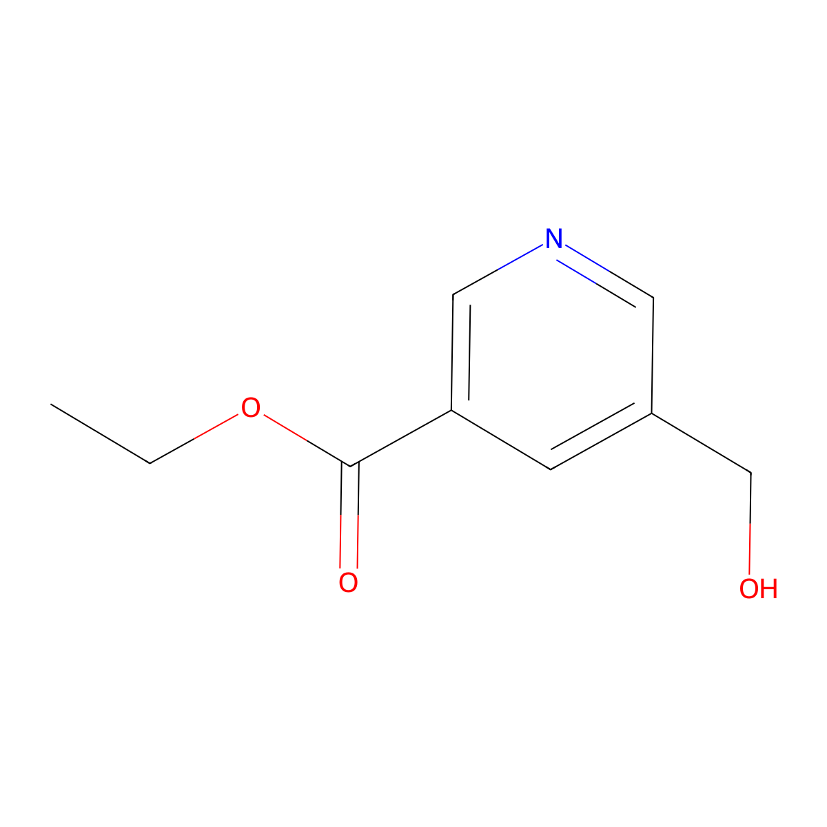 Ethyl 5-(hydroxymethyl)nicotinate molecular structure, CAS 59936-06-0