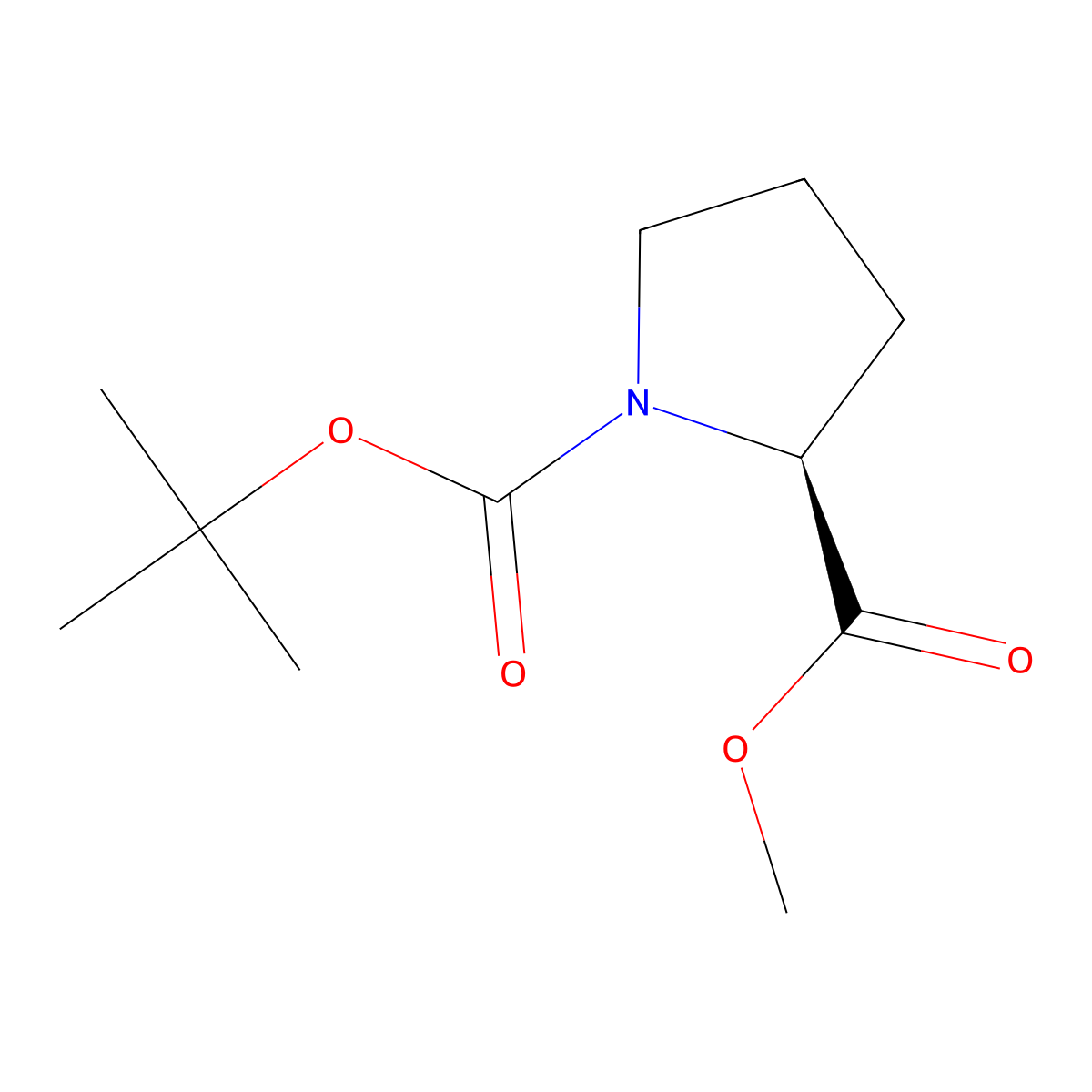 Boc-L-Pro-Ome molecular structure, CAS 59936-29-7