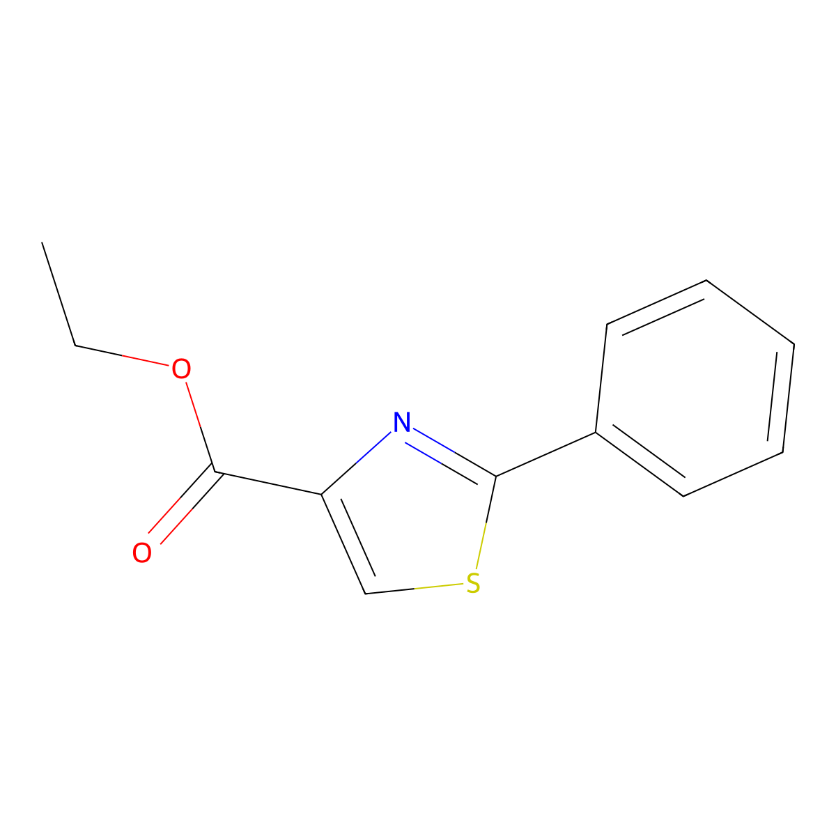 Ethyl 2-phenyl-1,3-thiazole-4-carboxylate molecular structure, CAS 59937-01-8