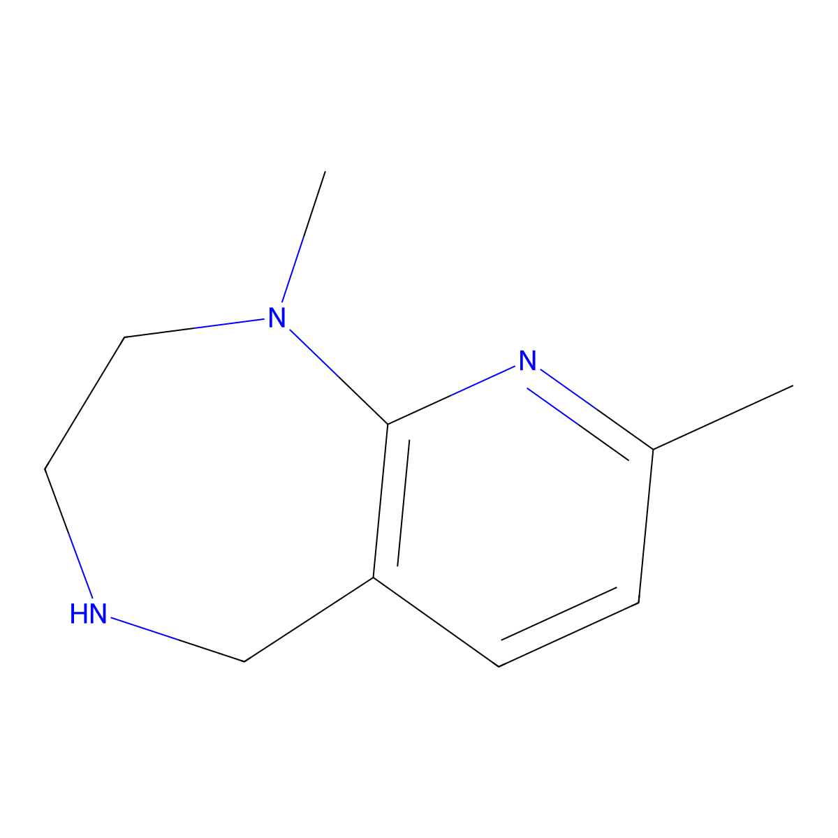 1,8-Dimethyl-2,3,4,5-tetrahydropyrido[2,3-e][1,4]diazepine molecular structure, CAS 59937-25-6