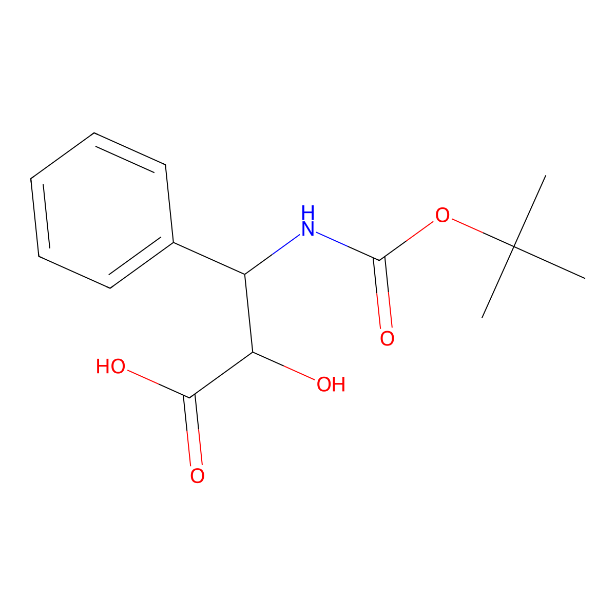 (2R,3R)-3-((tert-Butoxycarbonyl)amino)-2-hydroxy-3-phenylpropanoic acid molecular structure, CAS 59937-42-7