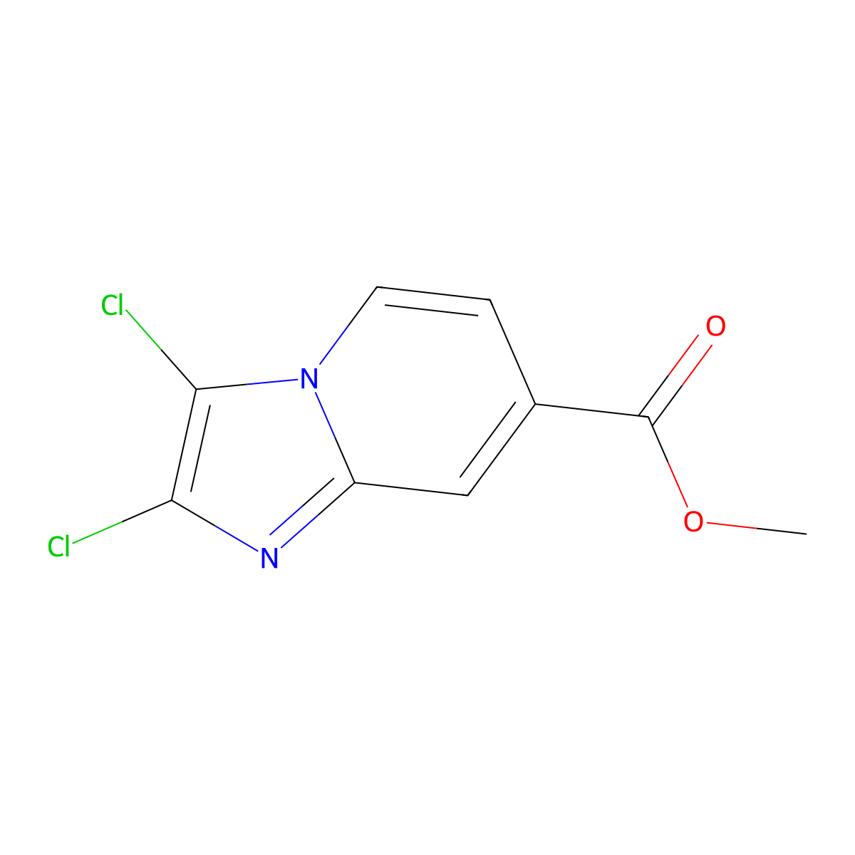 Methyl 2,3-dichloroimidazo[1,2-a]pyridine-7-carboxylate molecular structure, CAS 59938-30-6