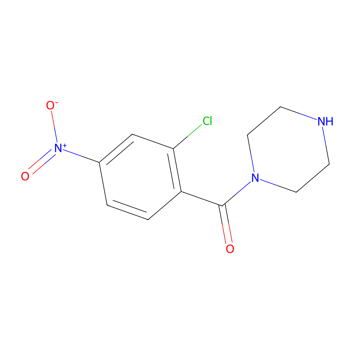 (2-Chloro-4-nitrophenyl)-1-piperazinylmethanone molecular structure, CAS 59939-73-0