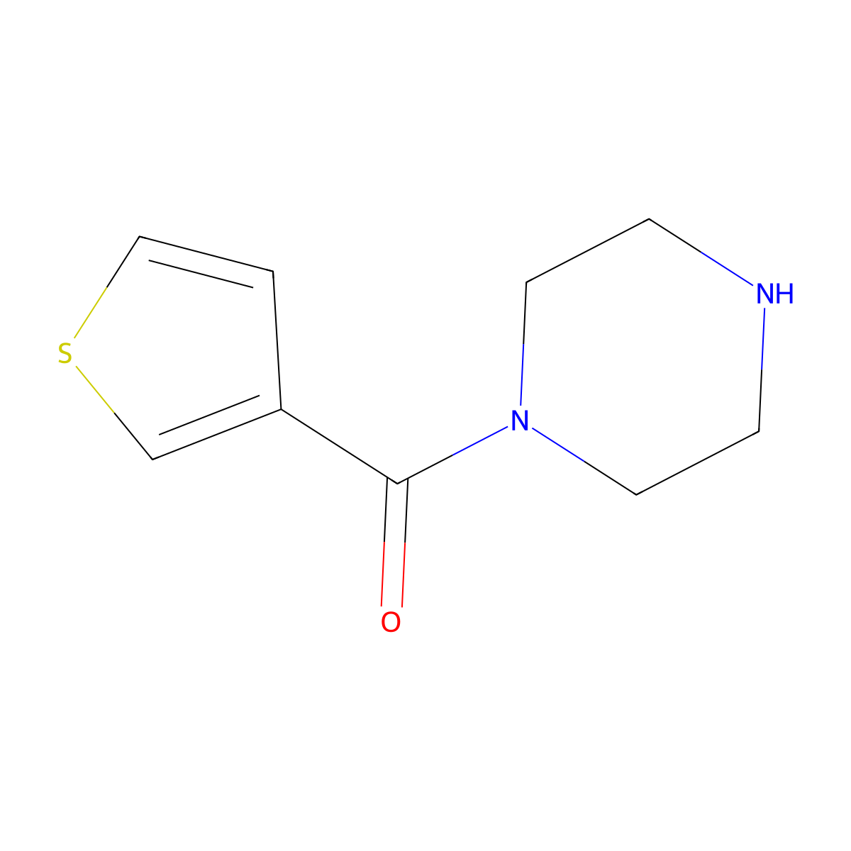 1-(Thiophen-3-ylcarbonyl)piperazine molecular structure, CAS 59939-74-1