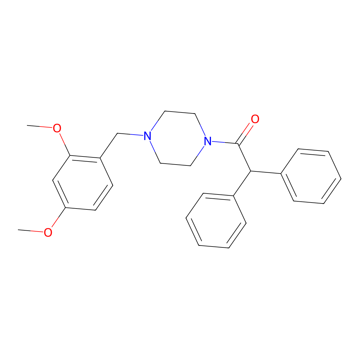 1-[4-(2,4-Dimethoxybenzyl)piperazin-1-yl]-2,2-diphenylethanone molecular structure, CAS 5994-32-1