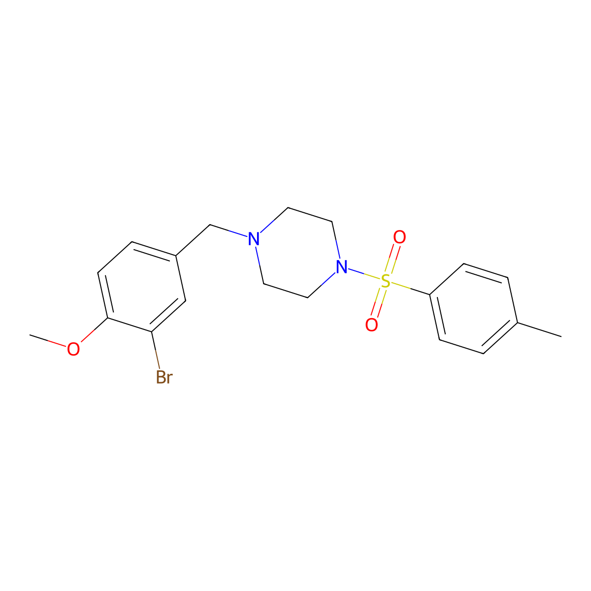 1-(3-Bromo-4-methoxybenzyl)-4-[(4-methylphenyl)sulfonyl]piperazine molecular structure, CAS 5994-42-3