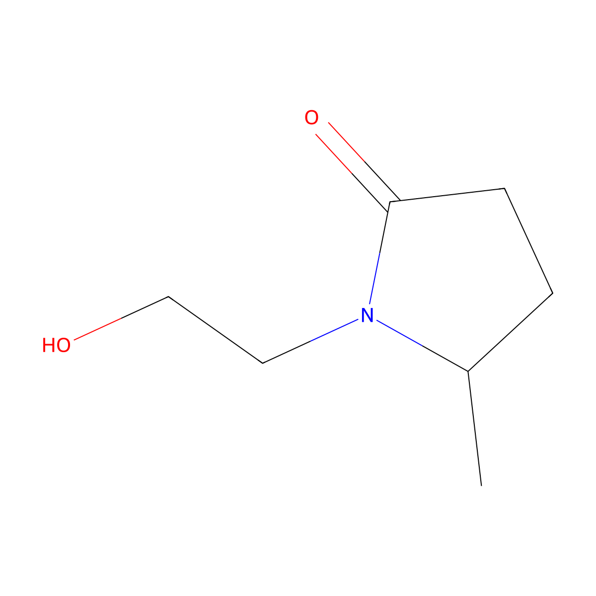 1-(2-Hydroxyethyl)-5-methylpyrrolidin-2-one molecular structure, CAS 59941-34-3