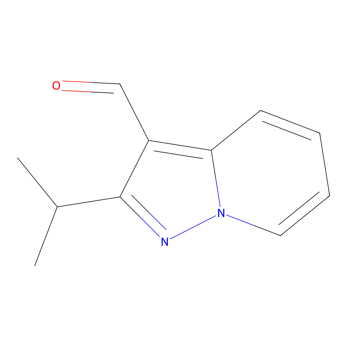 2-Isopropylpyrazolo[1,5-a]pyridine-3-carbaldehyde molecular structure, CAS 59942-92-6