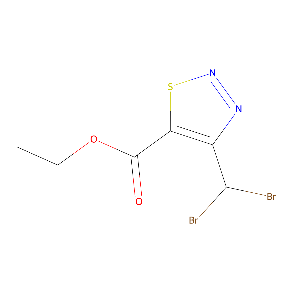 Ethyl 4-(dibromomethyl)-1,2,3-thiadiazole-5-carboxylate molecular structure, CAS 59944-60-4