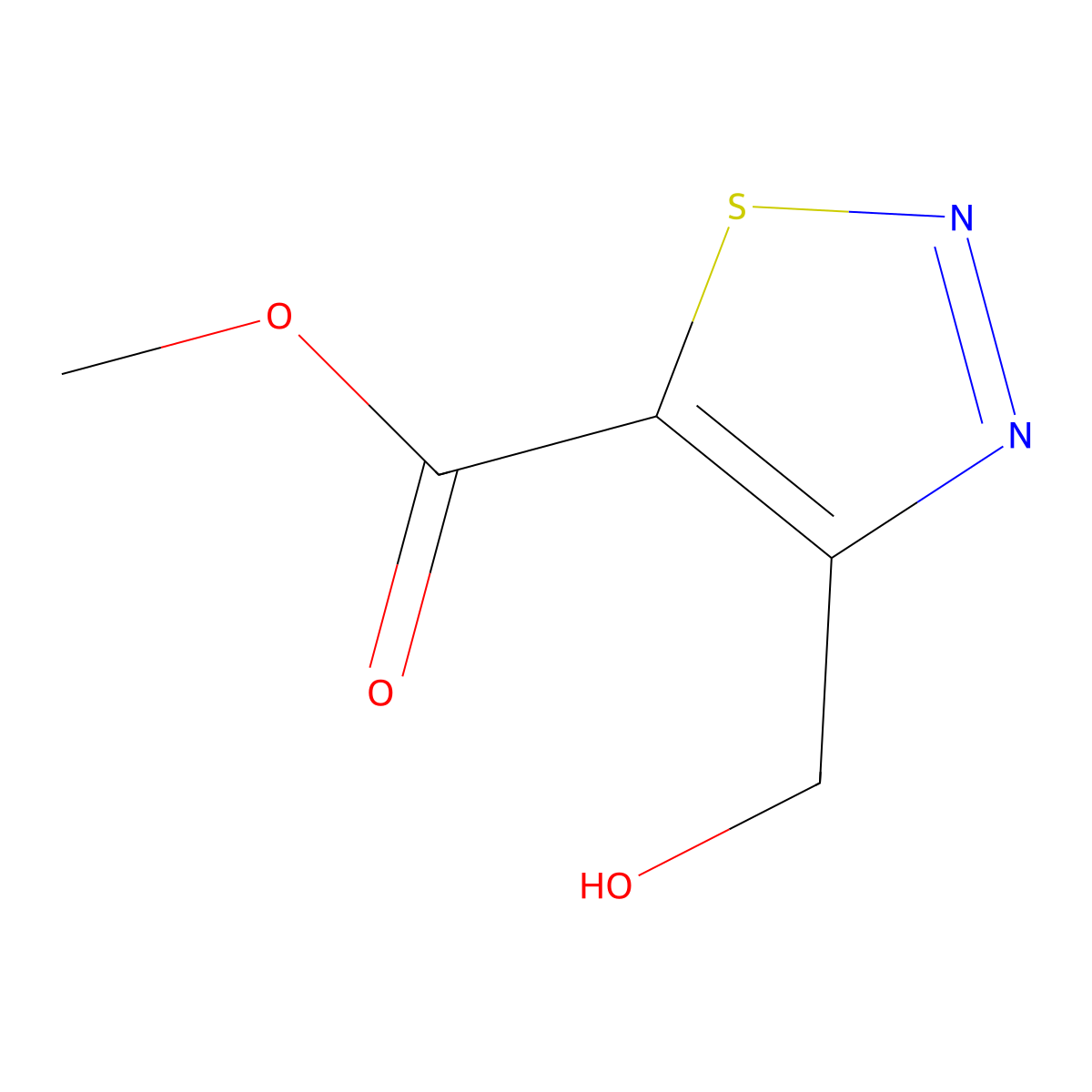 Methyl 4-(hydroxymethyl)-1,2,3-thiadiazole-5-carboxylate molecular structure, CAS 59944-61-5