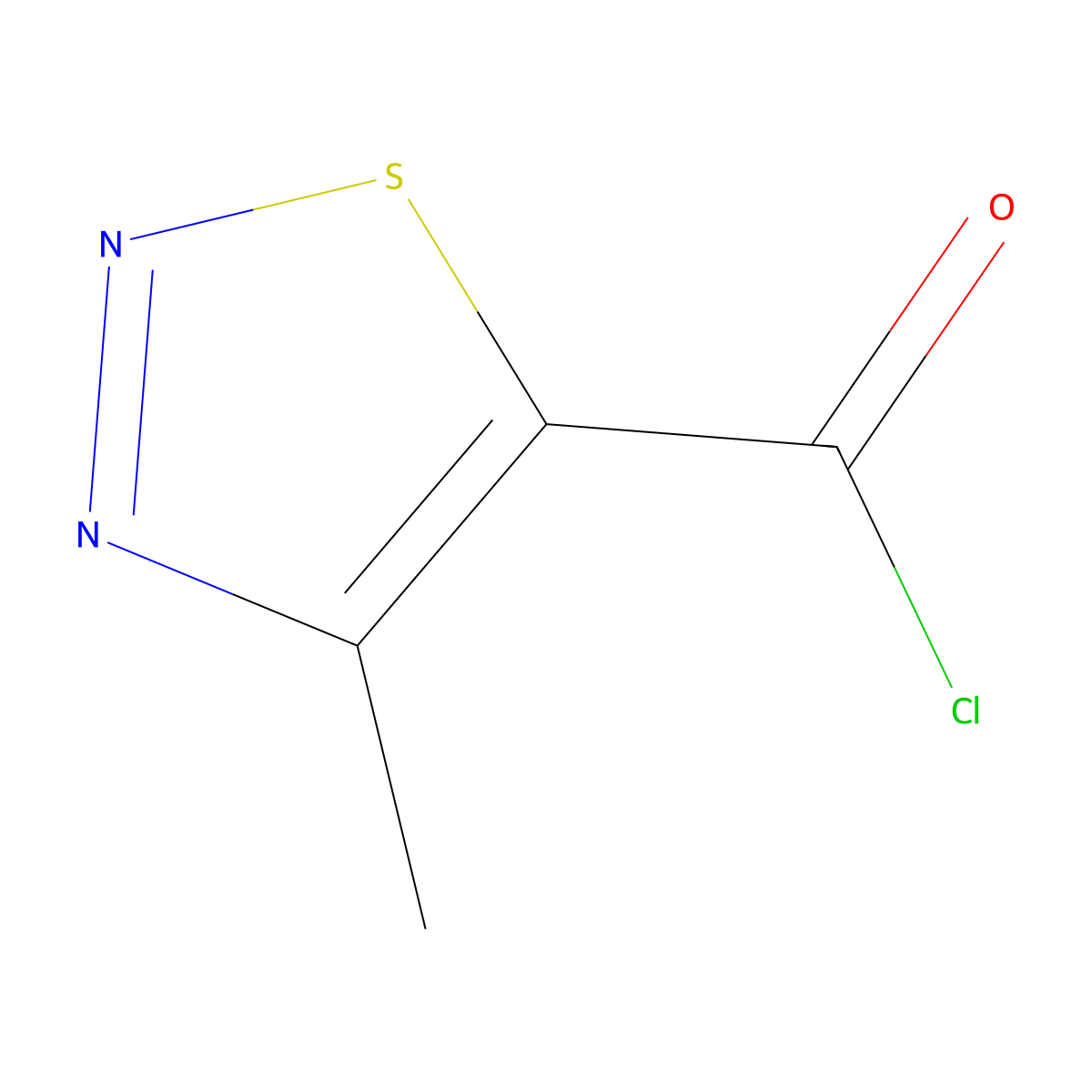 4-Methyl-1,2,3-thiadiazole-5-carbonyl chloride molecular structure, CAS 59944-65-9