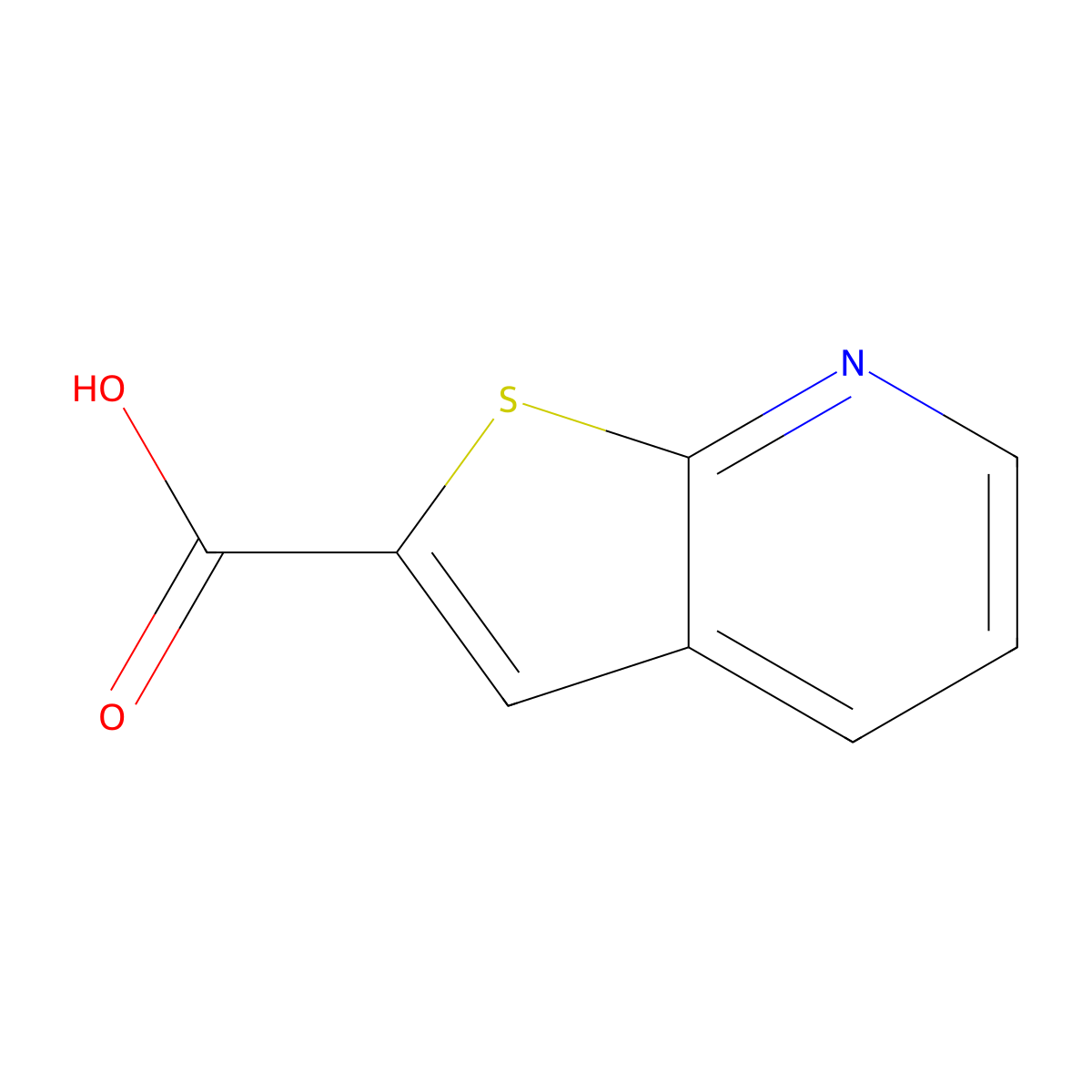 Thieno(2,3-b)pyridine-2-carboxylic acid molecular structure, CAS 59944-76-2