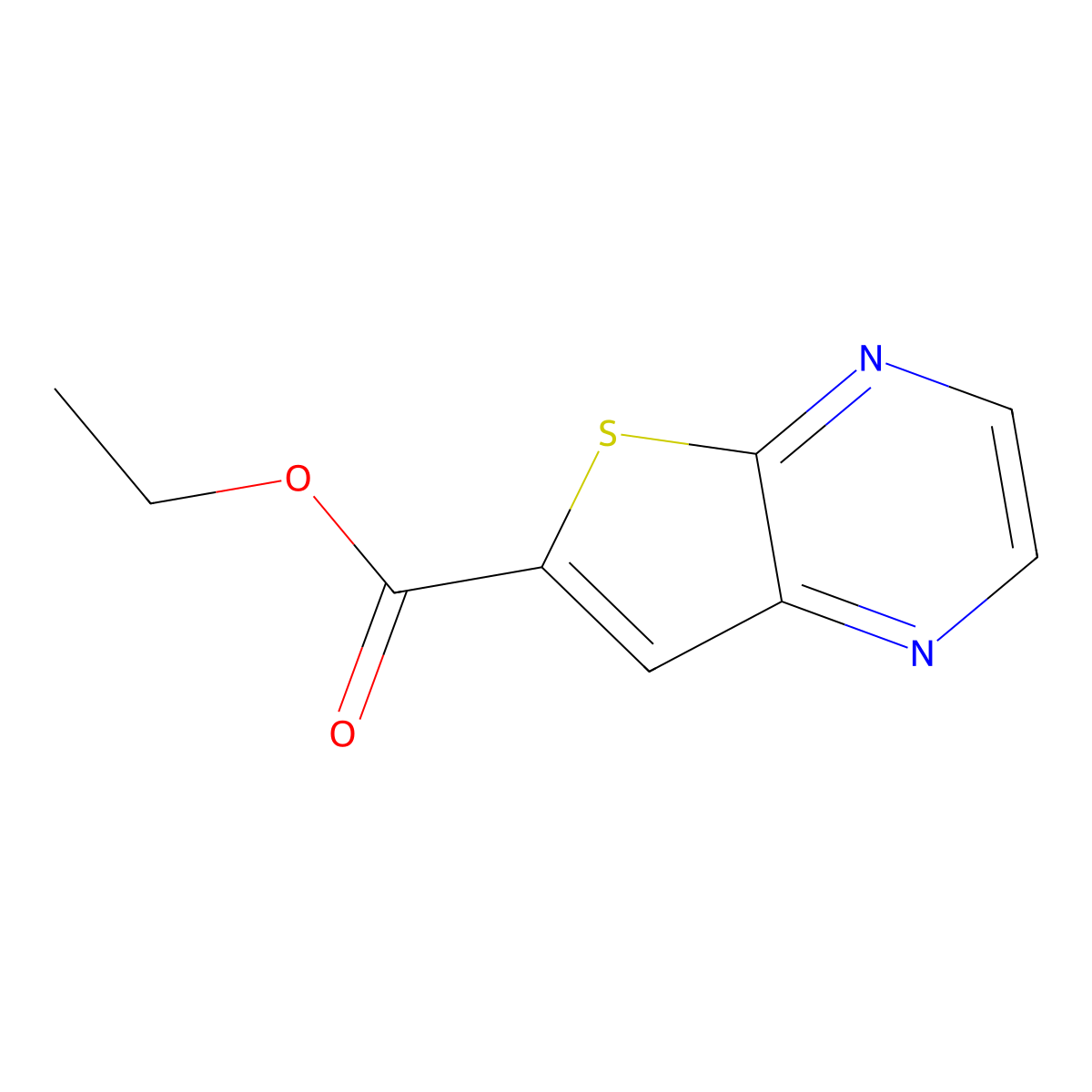 Ethyl thieno[2,3-b]pyrazine-6-carboxylate molecular structure, CAS 59944-77-3