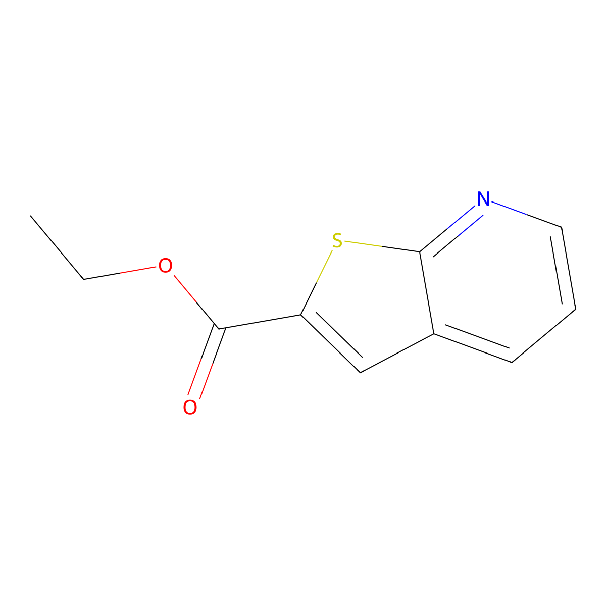 Ethyl thieno[2,3-b]pyridine-2-carboxylate molecular structure, CAS 59944-78-4