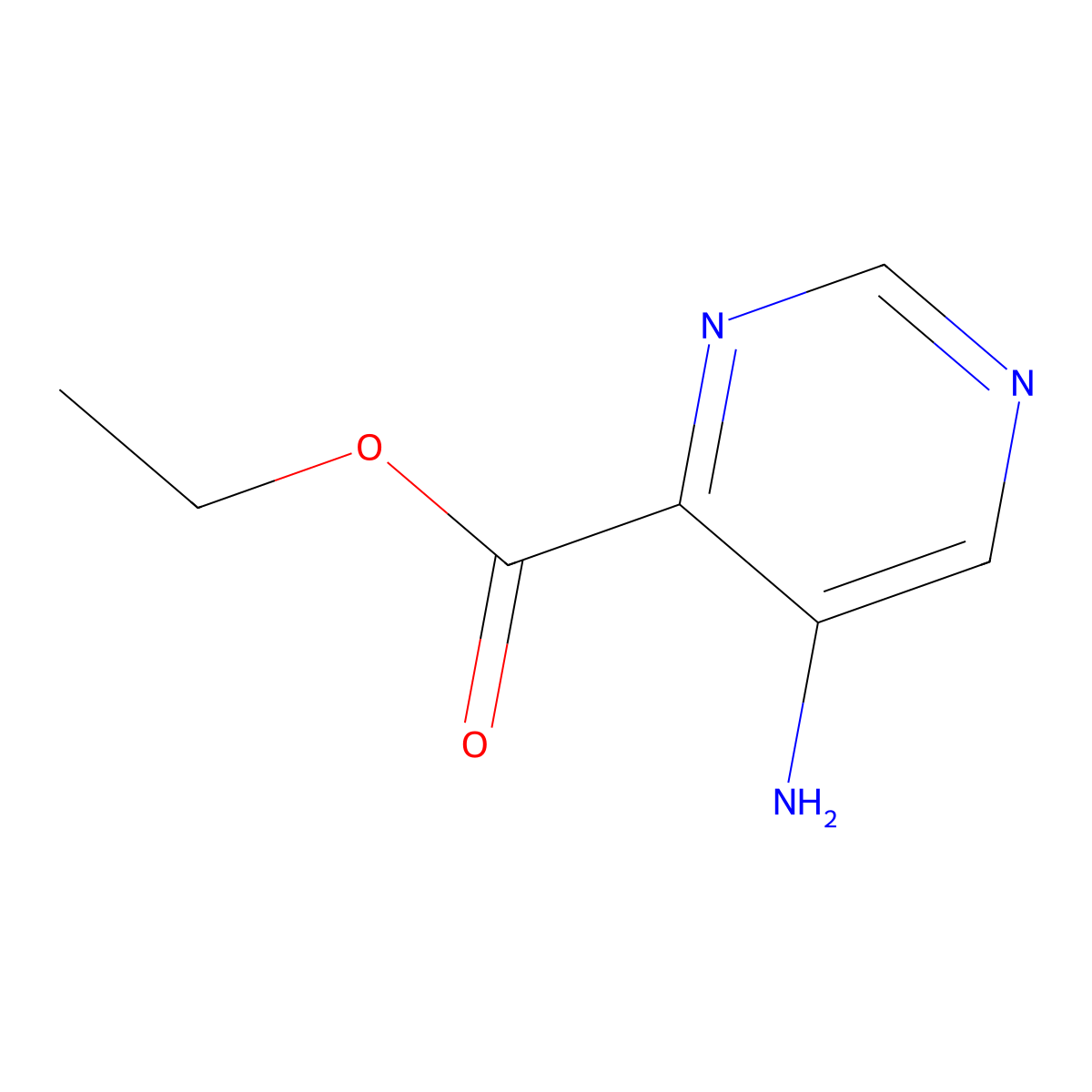 Ethyl 5-aminopyrimidine-4-carboxylate molecular structure, CAS 59950-51-5