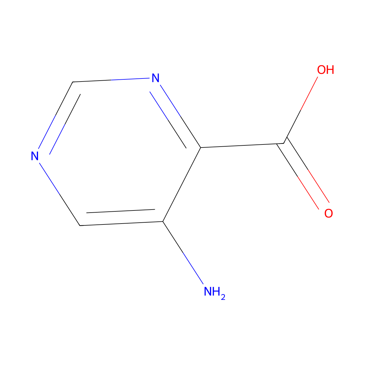 5-Aminopyrimidine-4-carboxylic acid molecular structure, CAS 59950-53-7