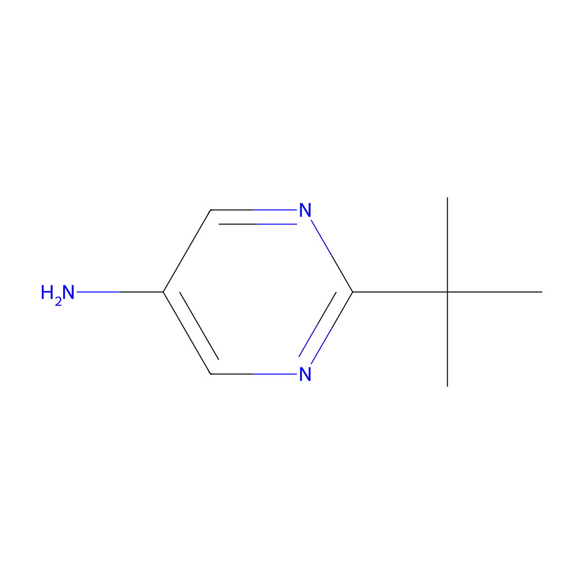 2-tert-Butylpyrimidin-5-amine molecular structure, CAS 59950-55-9