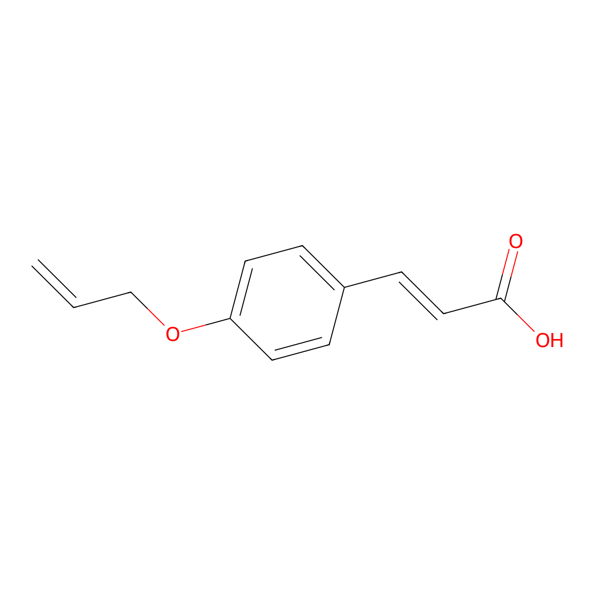 (2E)-3-(4-(prop-2-en-1-yloxy)phenyl)prop-2-enoic acid molecular structure, CAS 59953-93-4