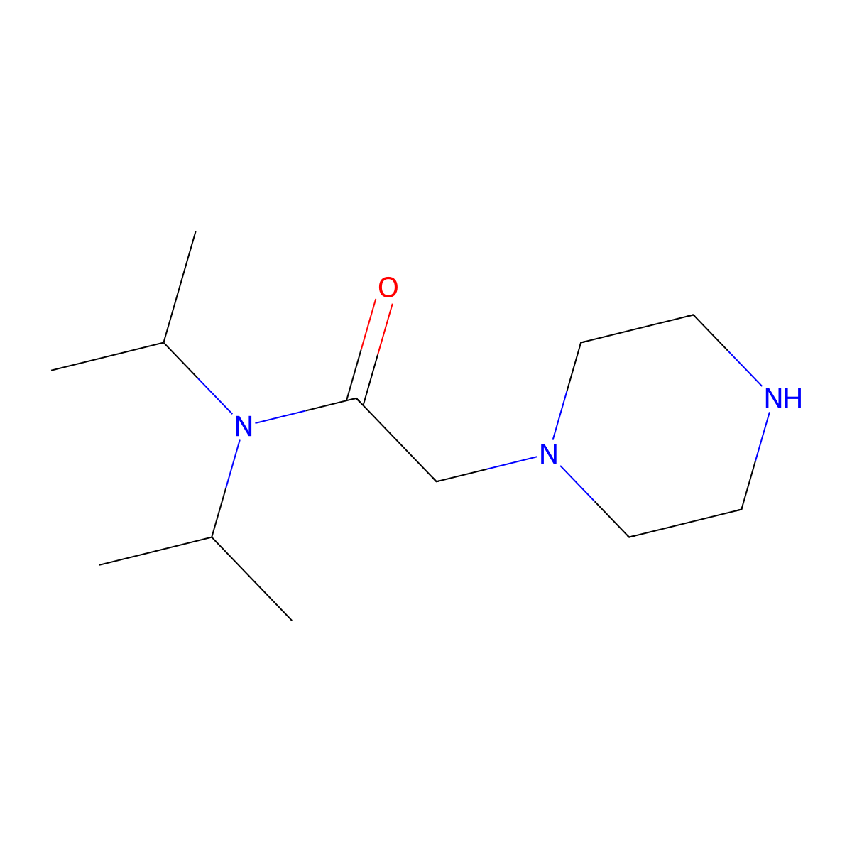 N,N-diisopropyl-2-(piperazin-1-yl)acetamide molecular structure, CAS 59955-90-7