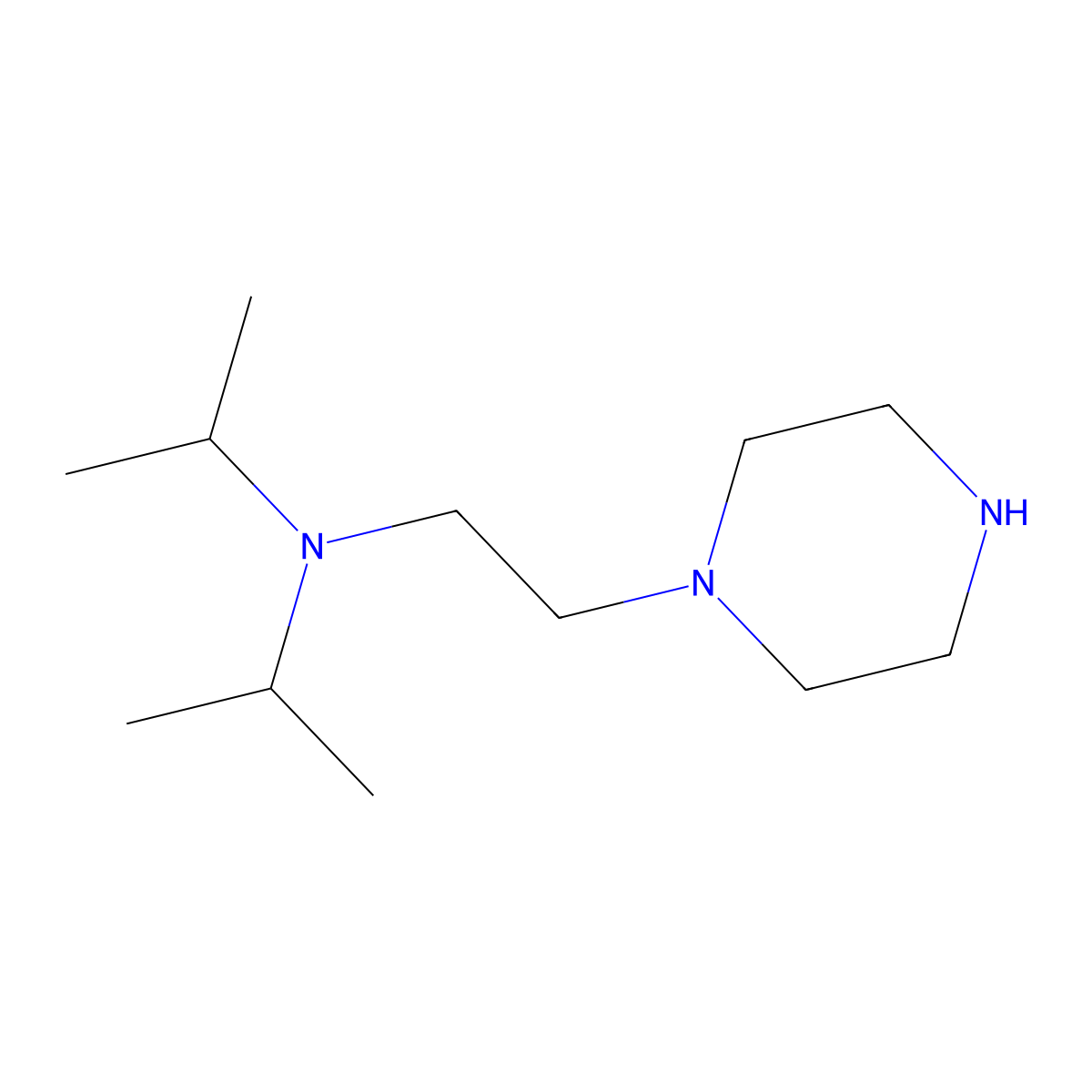 1-(2-Diisopropylaminoethyl)piperazine molecular structure, CAS 59955-93-0
