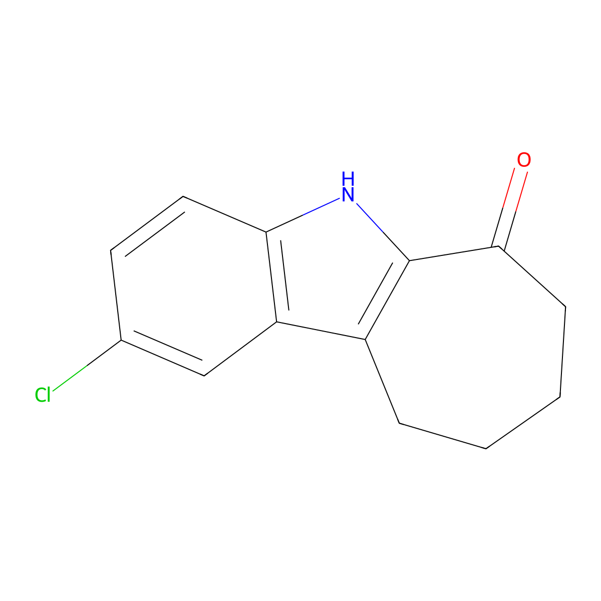 2-Chloro-7,8,9,10-tetrahydro-5H-cyclohepta[b]indol-6-one molecular structure, CAS 59958-83-7