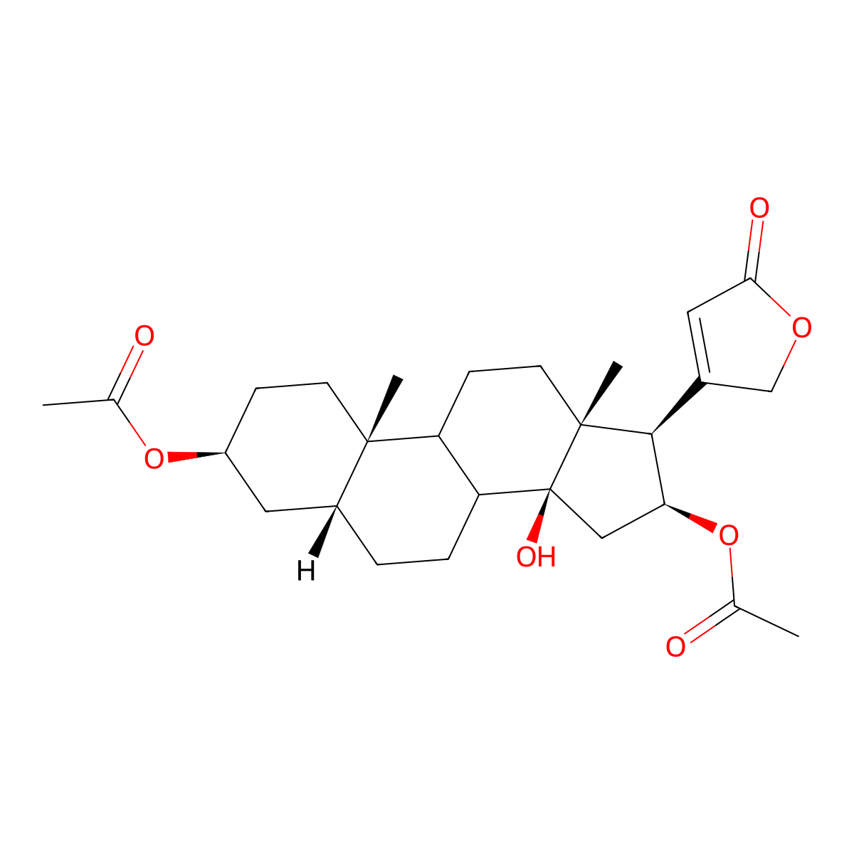 3,16-Bis(acetyloxy)-14-hydroxycard-20(22)-enolide molecular structure, CAS 5996-03-2