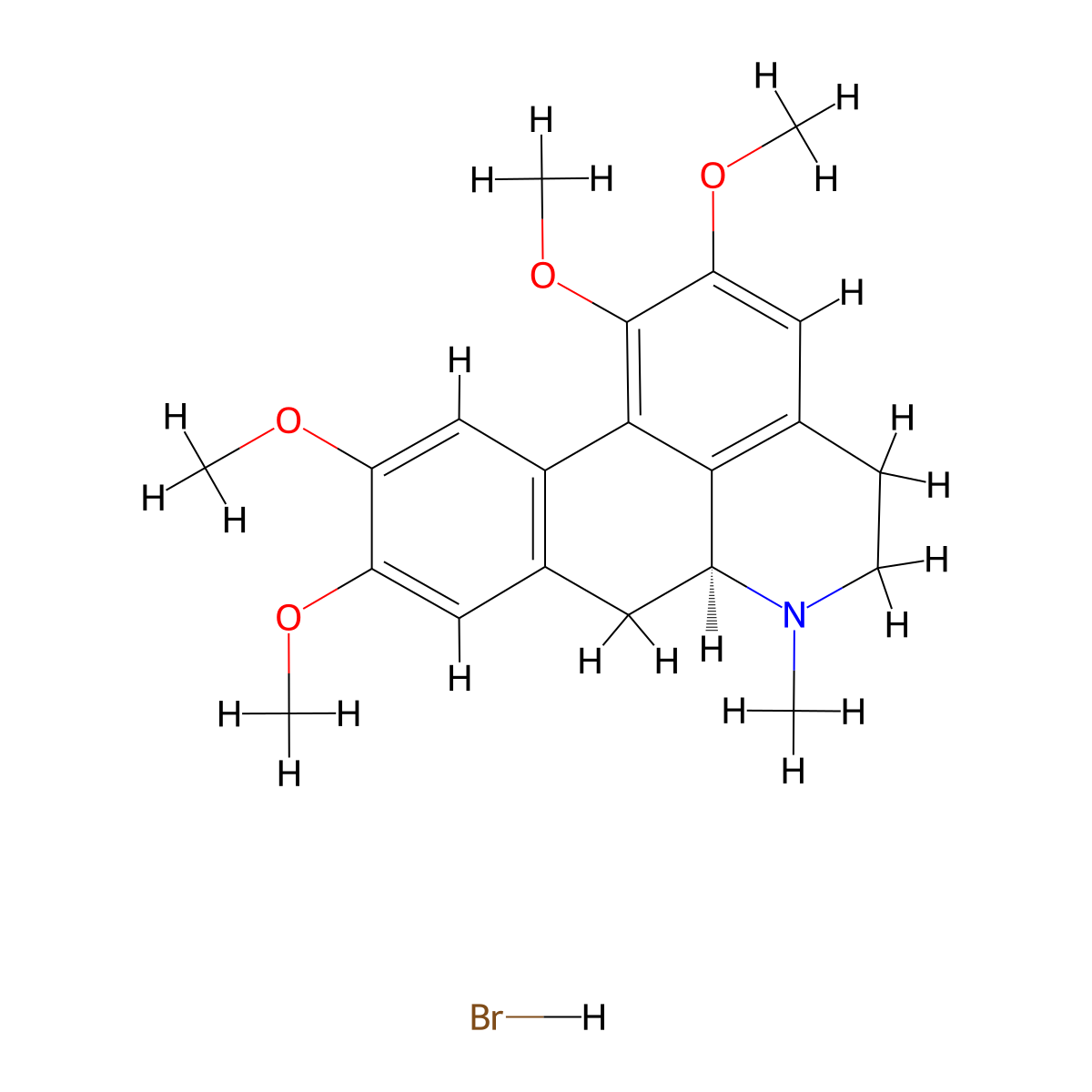 Glaucine hydrobromide molecular structure, CAS 5996-06-5