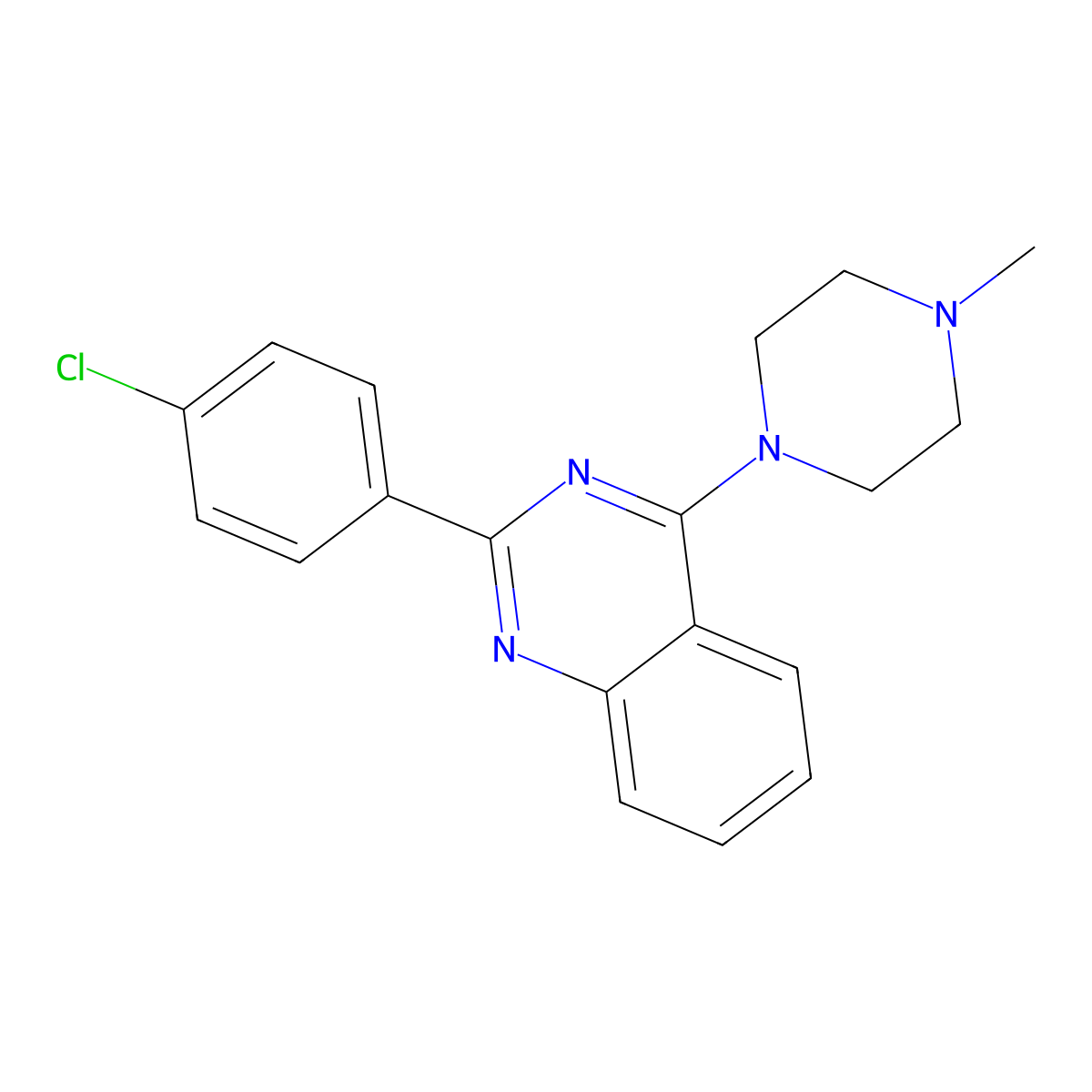 2-(4-Chlorophenyl)-4-(4-methylpiperazin-1-yl)quinazoline molecular structure, CAS 5996-13-4