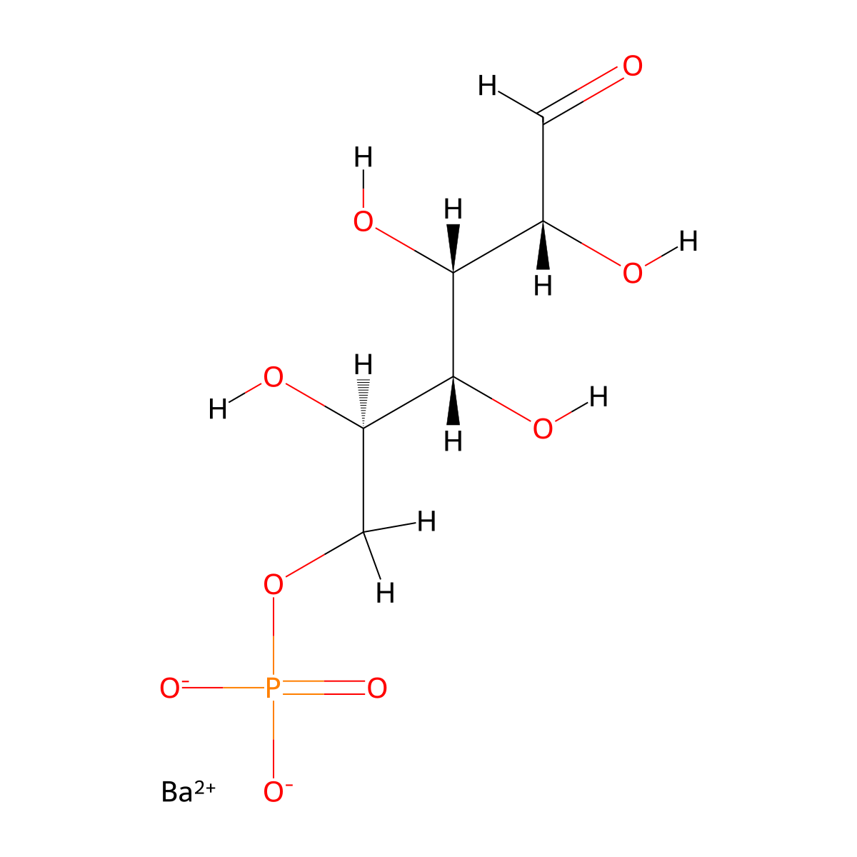 Barium glucose 6-phosphate molecular structure, CAS 5996-16-7