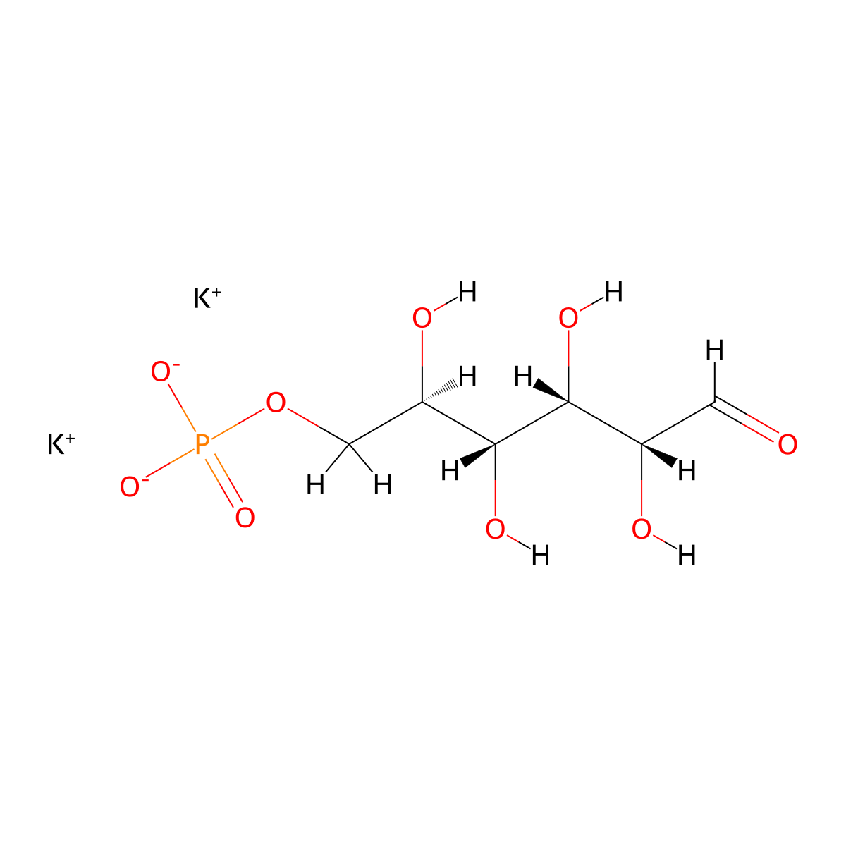 Glucose 6-(dipotassium phosphate) molecular structure, CAS 5996-17-8