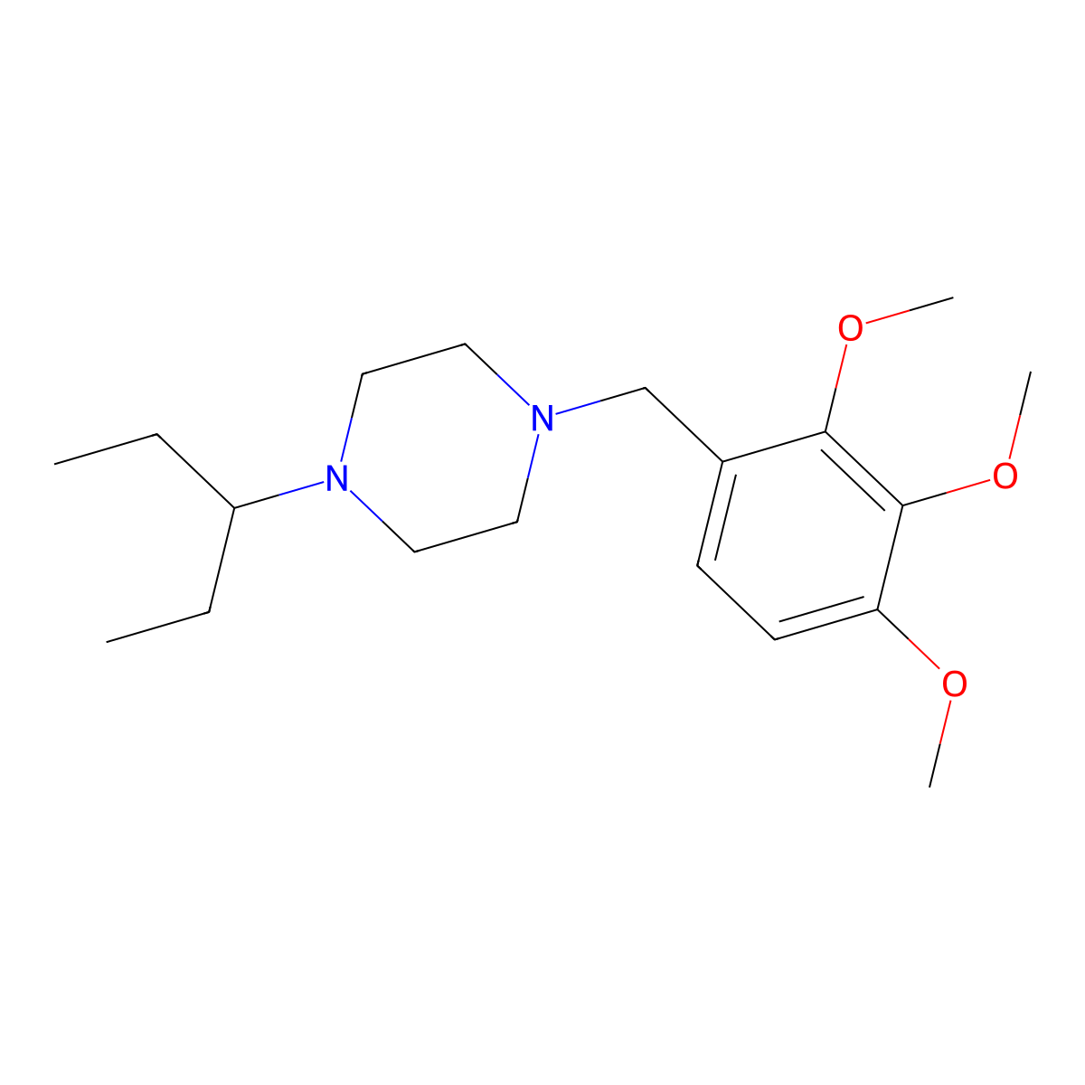 1-(1-Ethylpropyl)-4-(2,3,4-trimethoxybenzyl)piperazine oxalate molecular structure, CAS 5996-82-7