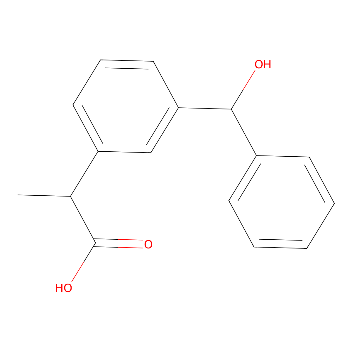 2-(3-(Hydroxy(phenyl)methyl)phenyl)propanoic acid molecular structure, CAS 59960-32-6