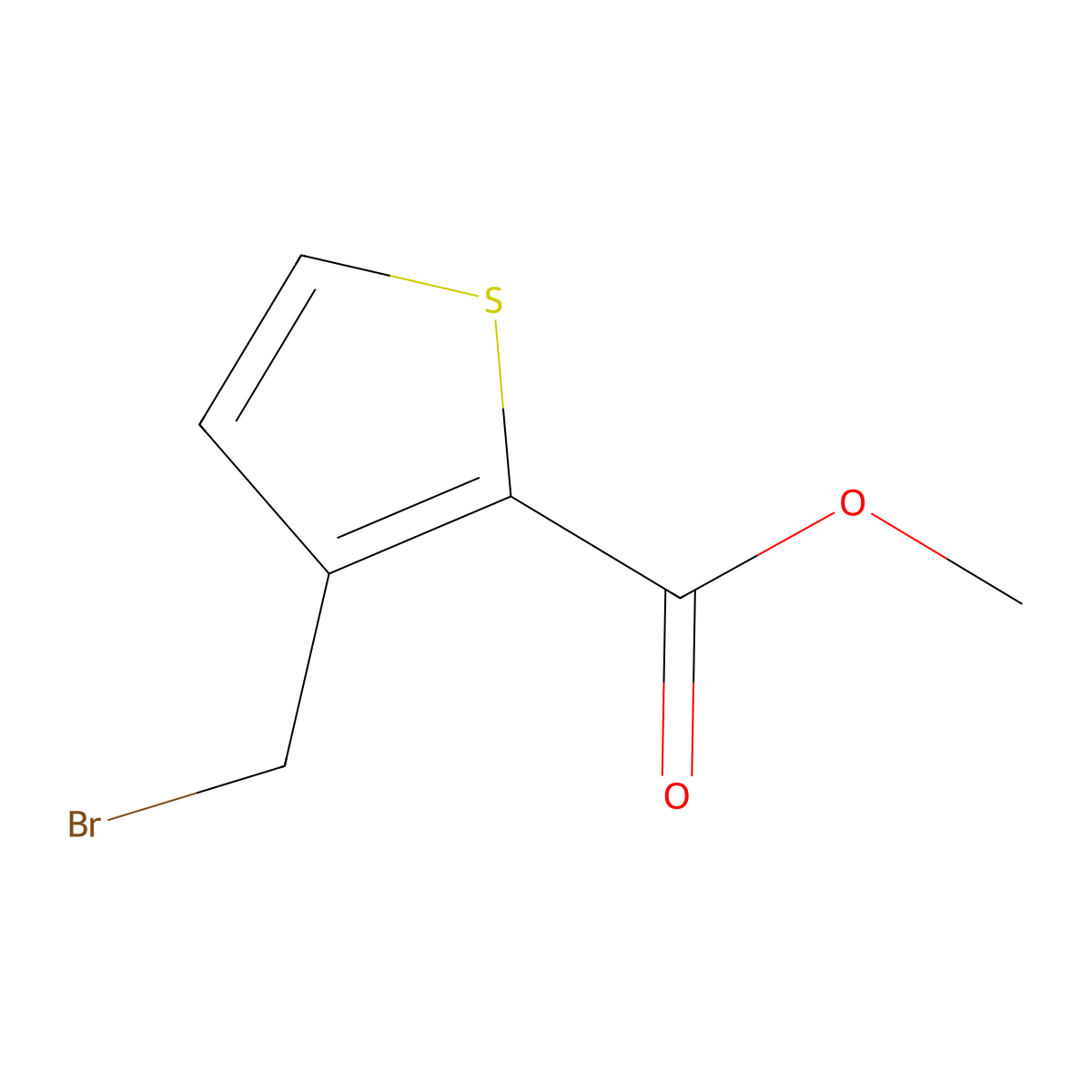 Methyl 3-(bromomethyl)thiophene-2-carboxylate molecular structure, CAS 59961-15-8