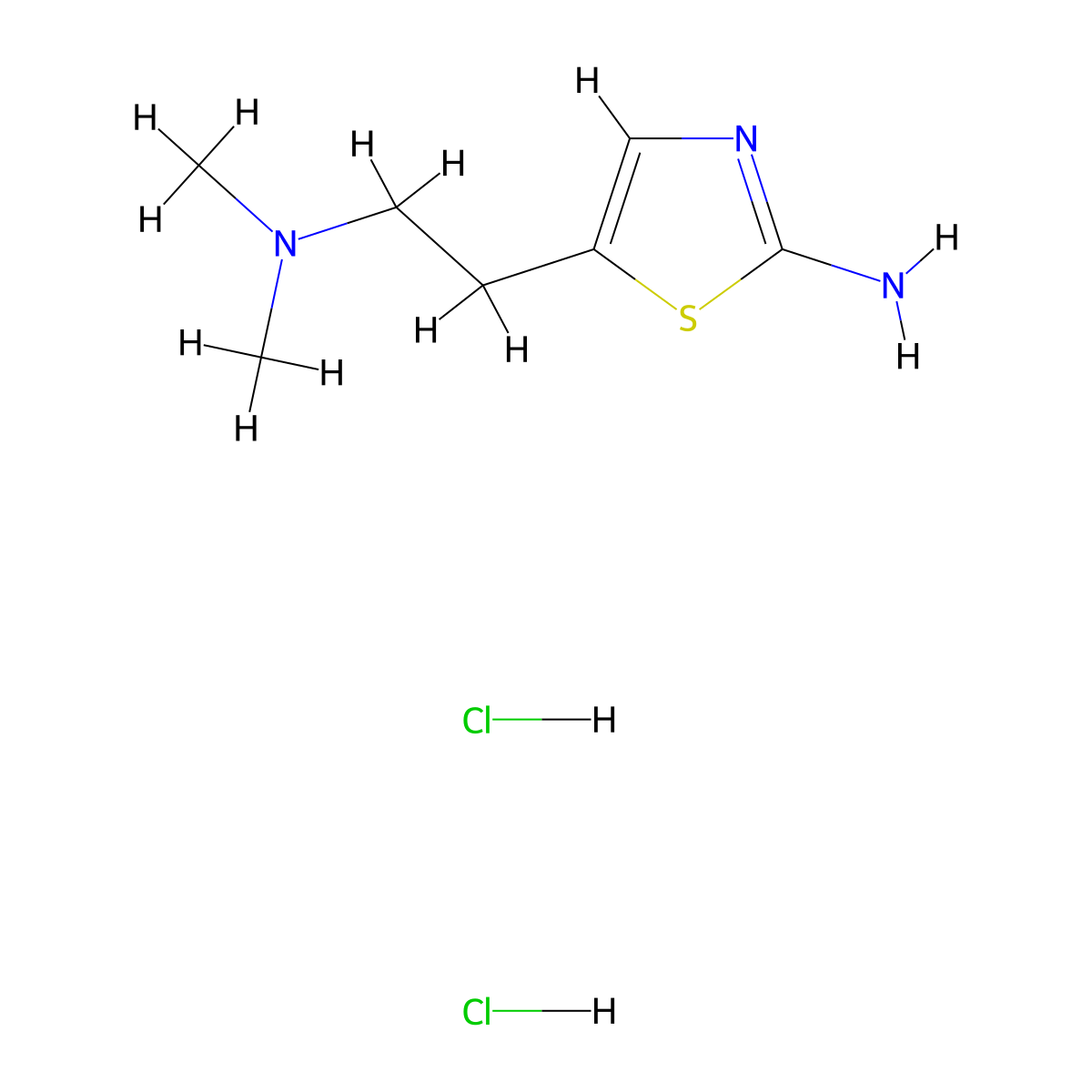 5-[2-(Dimethylamino)ethyl]-1,3-thiazol-2-amine dihydrochloride molecular structure, CAS 59961-57-8