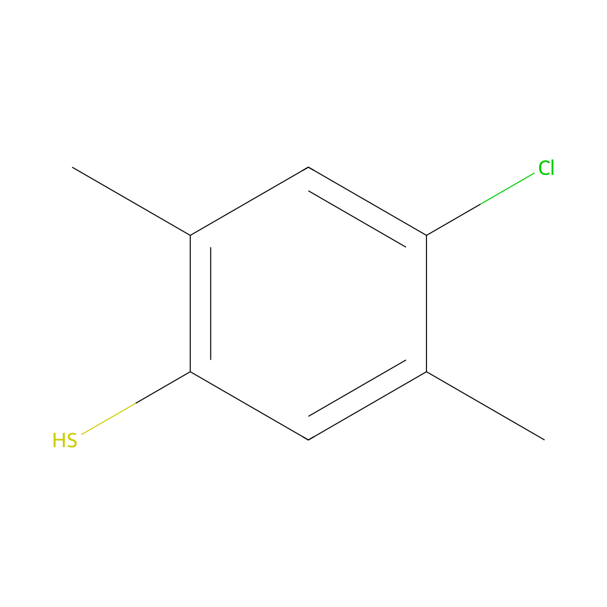 4-Chloro-2,5-dimethylbenzenethiol molecular structure, CAS 59962-29-7