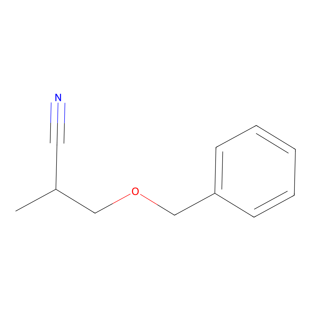 3-(Benzyloxy)-2-methylpropanenitrile molecular structure, CAS 59965-23-0