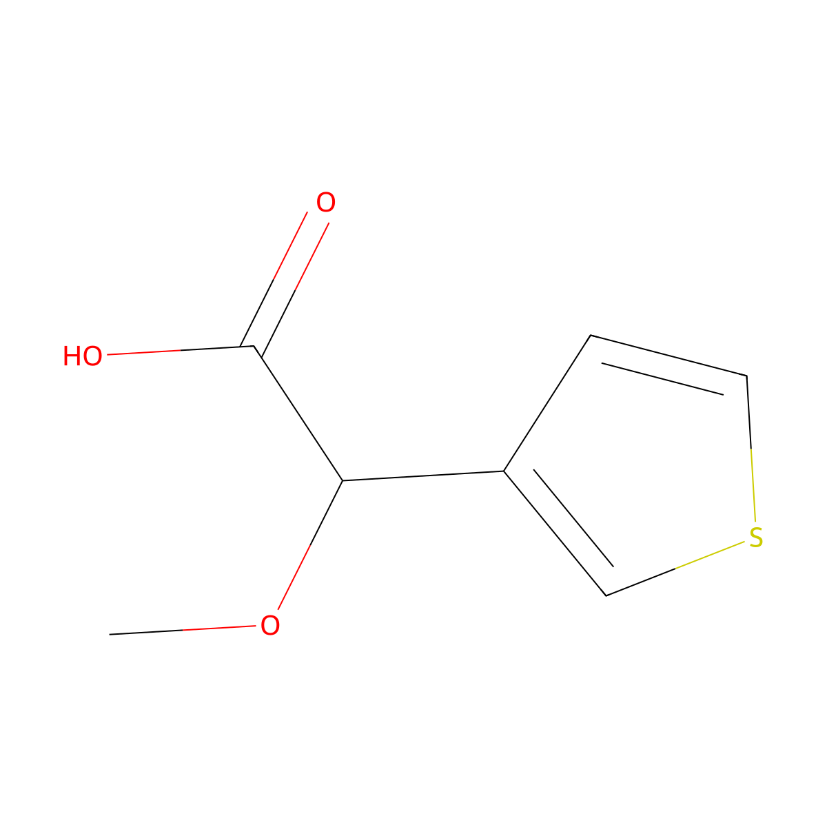 2-Methoxy-2-(thiophen-3-yl)acetic acid molecular structure, CAS 59966-23-3