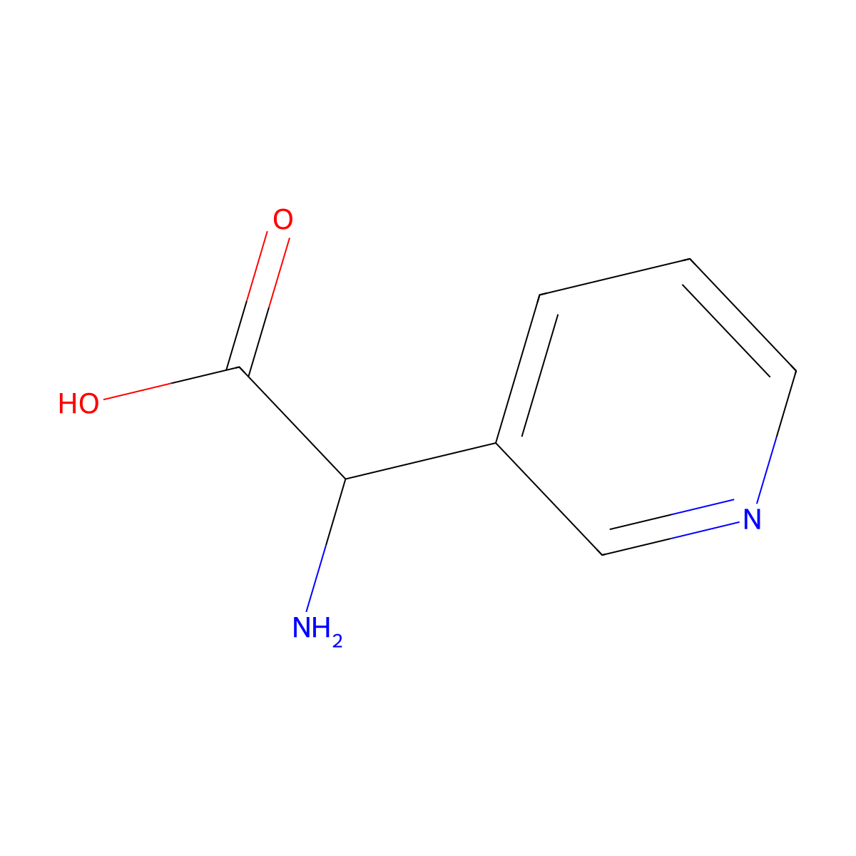 2-Amino-2-(pyridin-3-yl)acetic acid molecular structure, CAS 59966-29-9