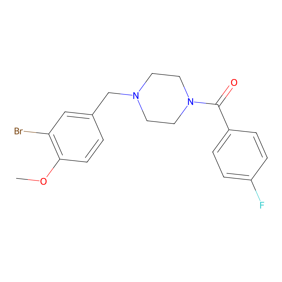 [4-[(3-Bromo-4-methoxyphenyl)methyl]piperazin-1-yl]-(4-fluorophenyl)methanone molecular structure, CAS 5997-38-6