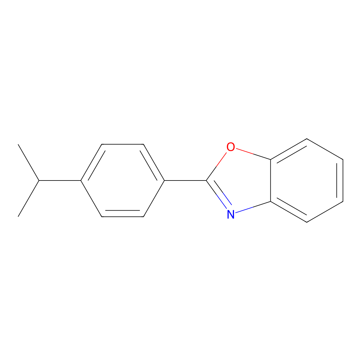 2-[4-(Propan-2-yl)phenyl]-1,3-benzoxazole molecular structure, CAS 5997-52-4