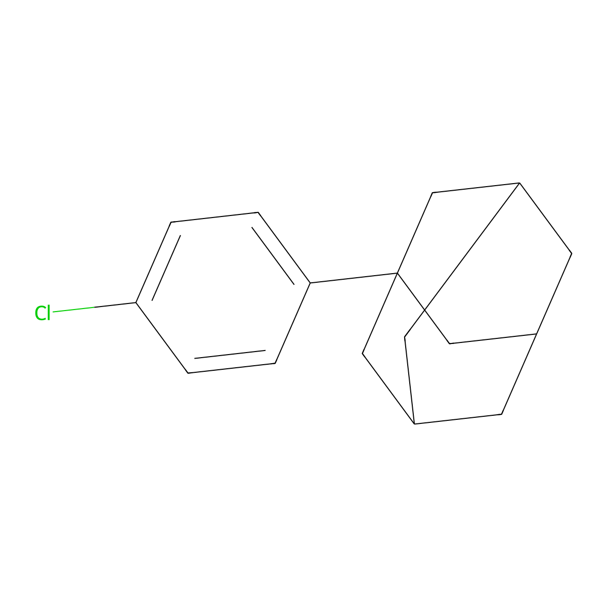 1-(4-Chlorophenyl)adamantane molecular structure, CAS 59974-40-2