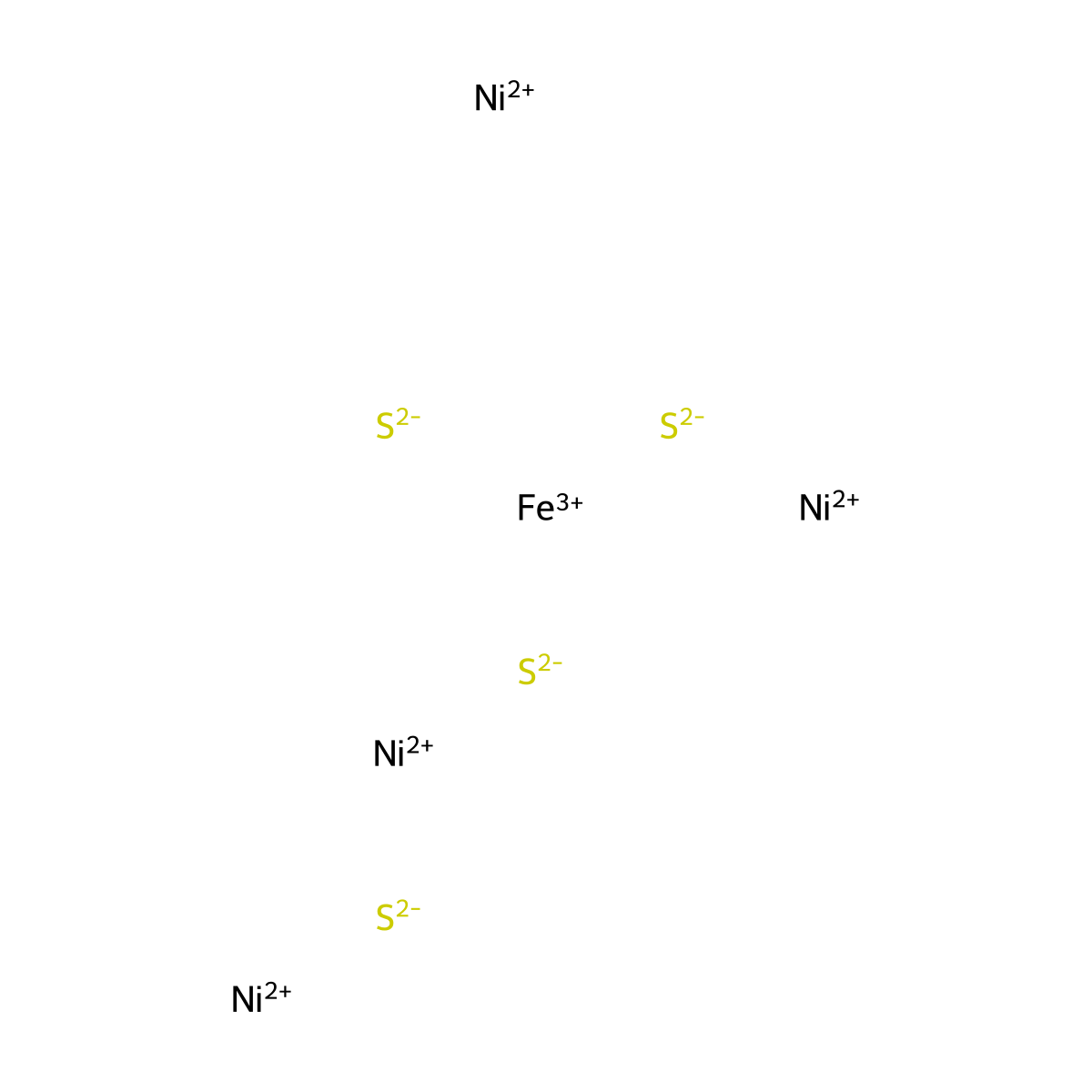 Nickel ferrosulfide molecular structure, CAS 59978-65-3