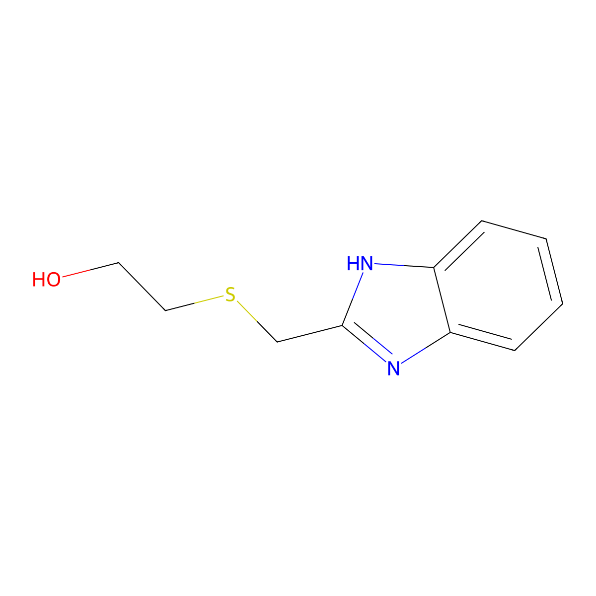 2-(1H-benzimidazol-2-ylmethylsulfanyl)ethanol molecular structure, CAS 5998-43-6